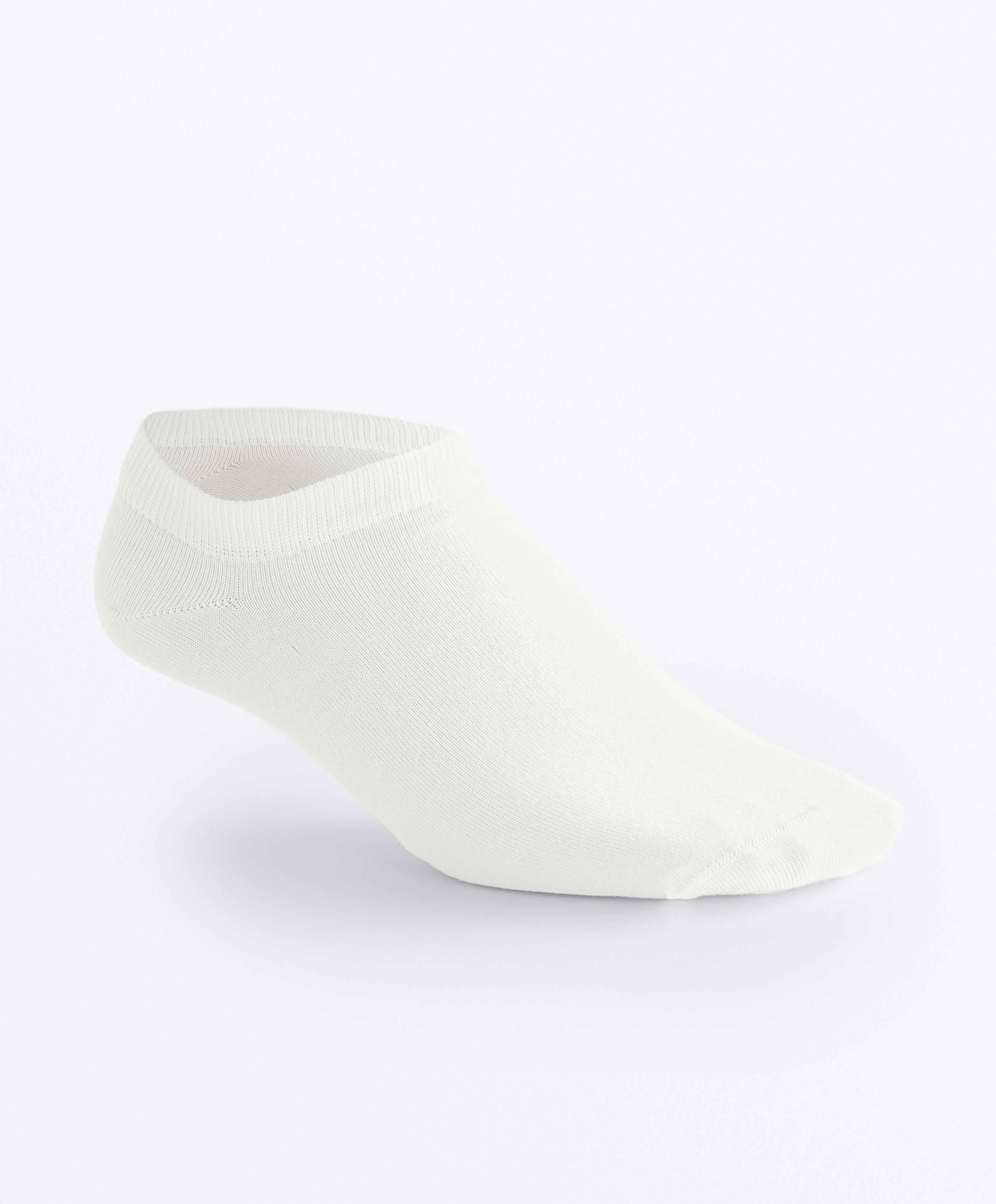 5 pairs of cotton blend sneaker socks — PALE ECRU