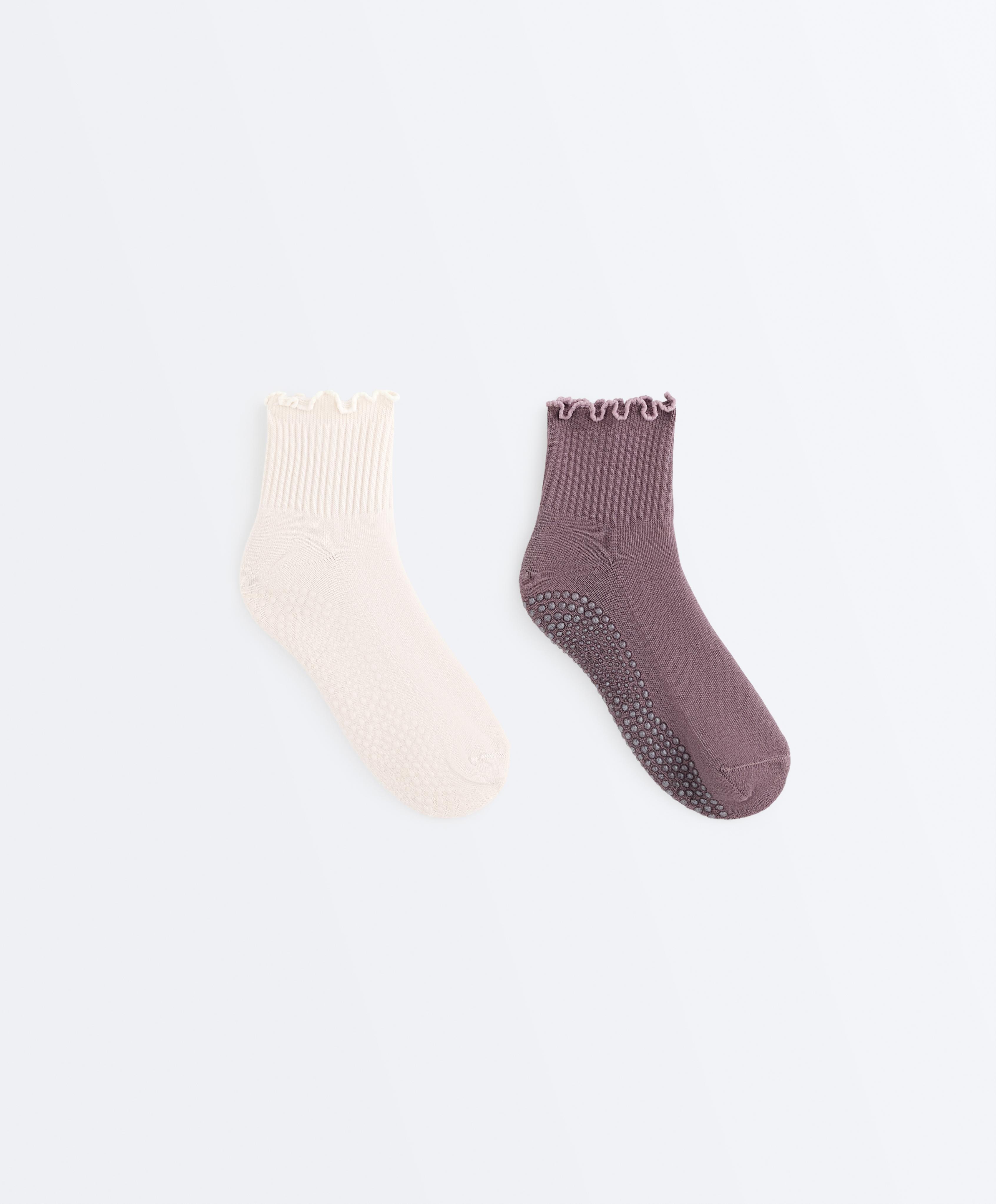 2 Paar Quarter-Socken für Yoga und Pilates aus Baumwollmischung