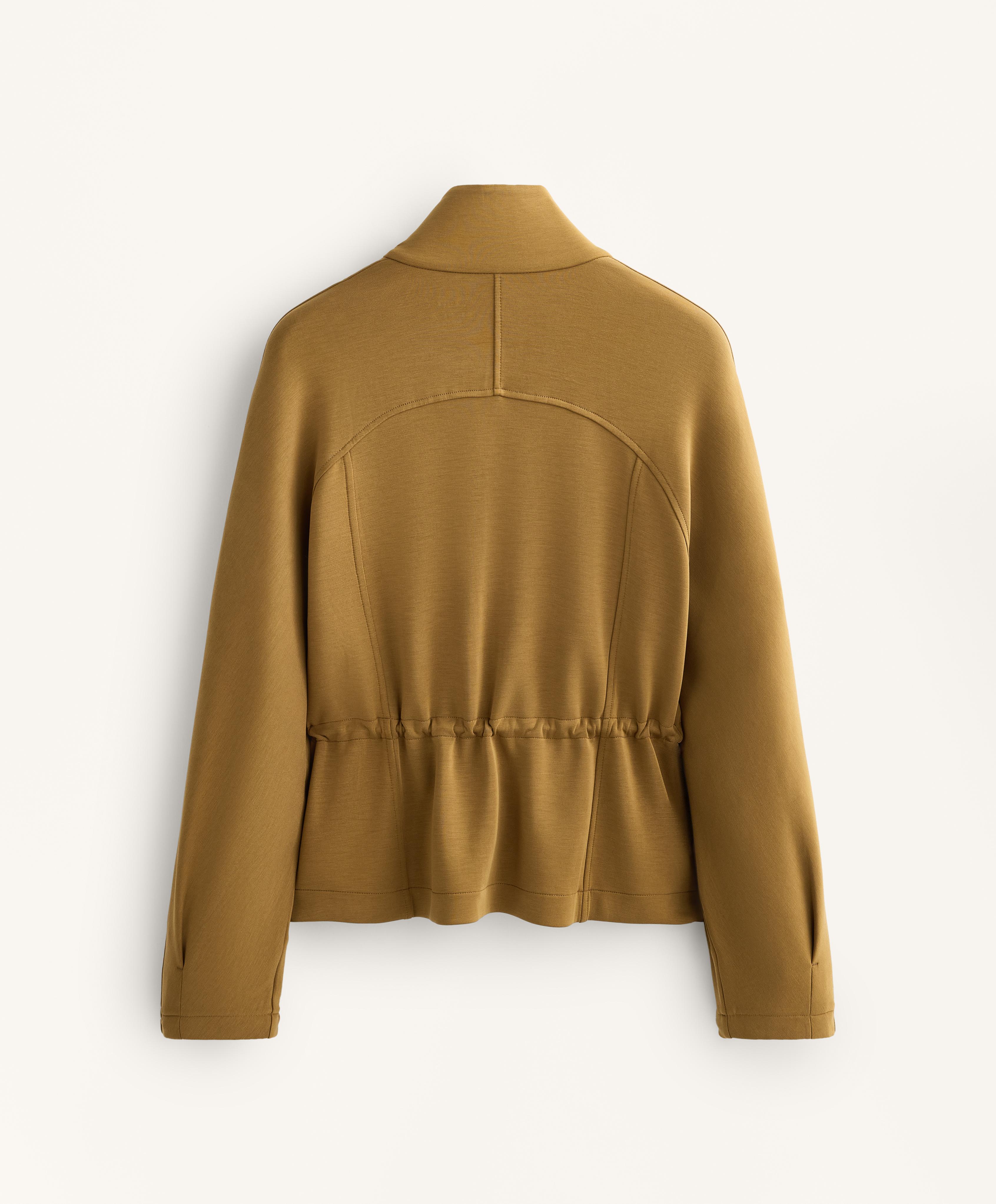Chaqueta bolsillos cintura ajustable con modal tacto suave