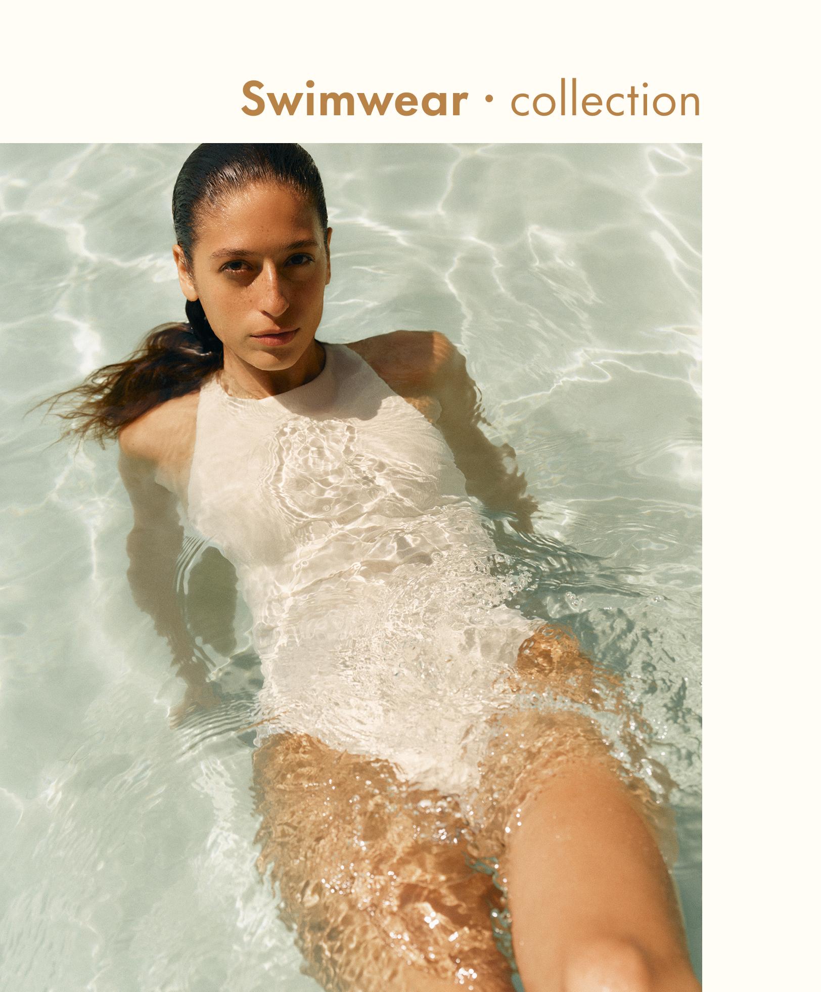 Braided halterneck swimsuit — ECRU