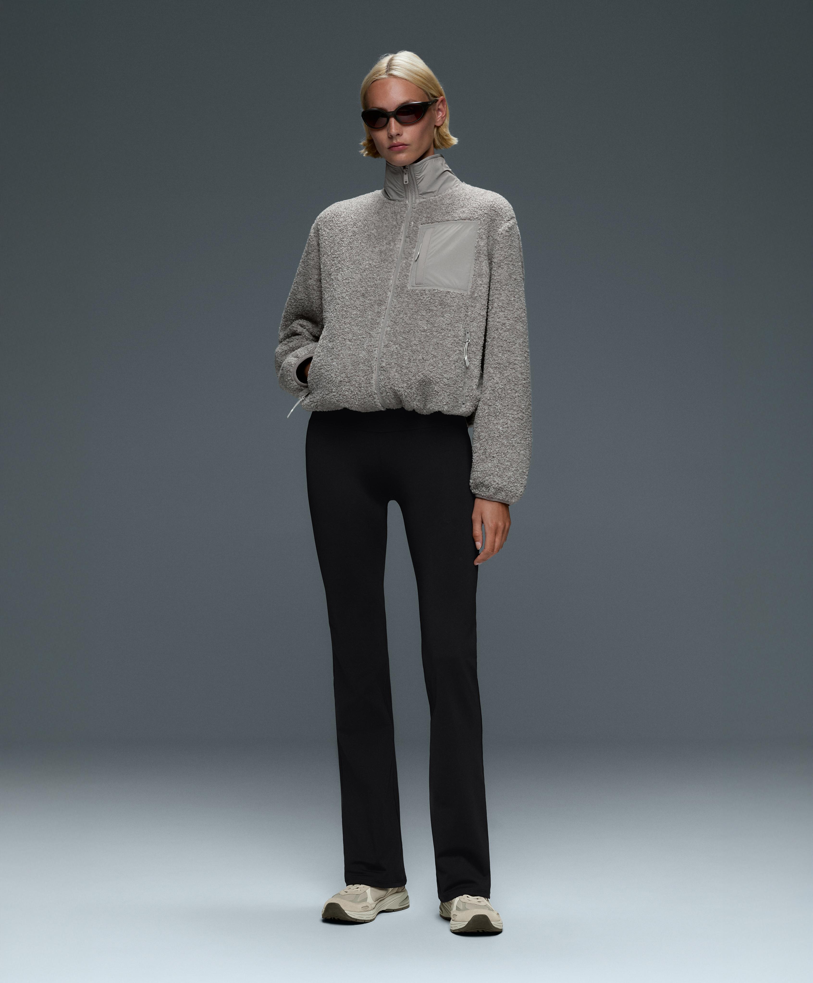 Super high rise Comfortlux flare trousers — BLACK