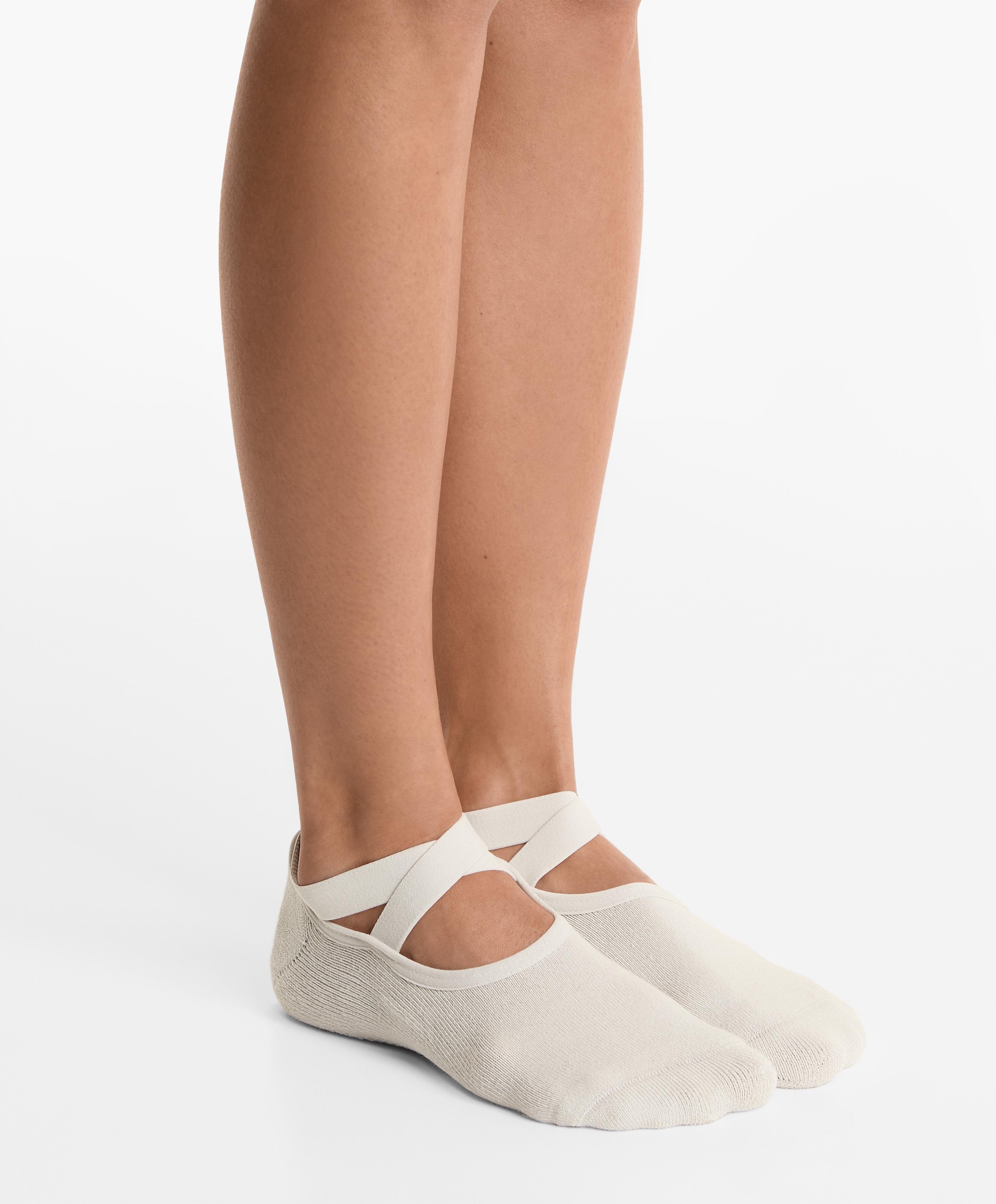 2 pares de calcetines yoga y pilates mezcla algodón cintas cruzadas acolchonados - Rebajas 2 pares de calcetines yoga y pilates mezcla algodón cintas cruzadas acolchonados - Rebajas