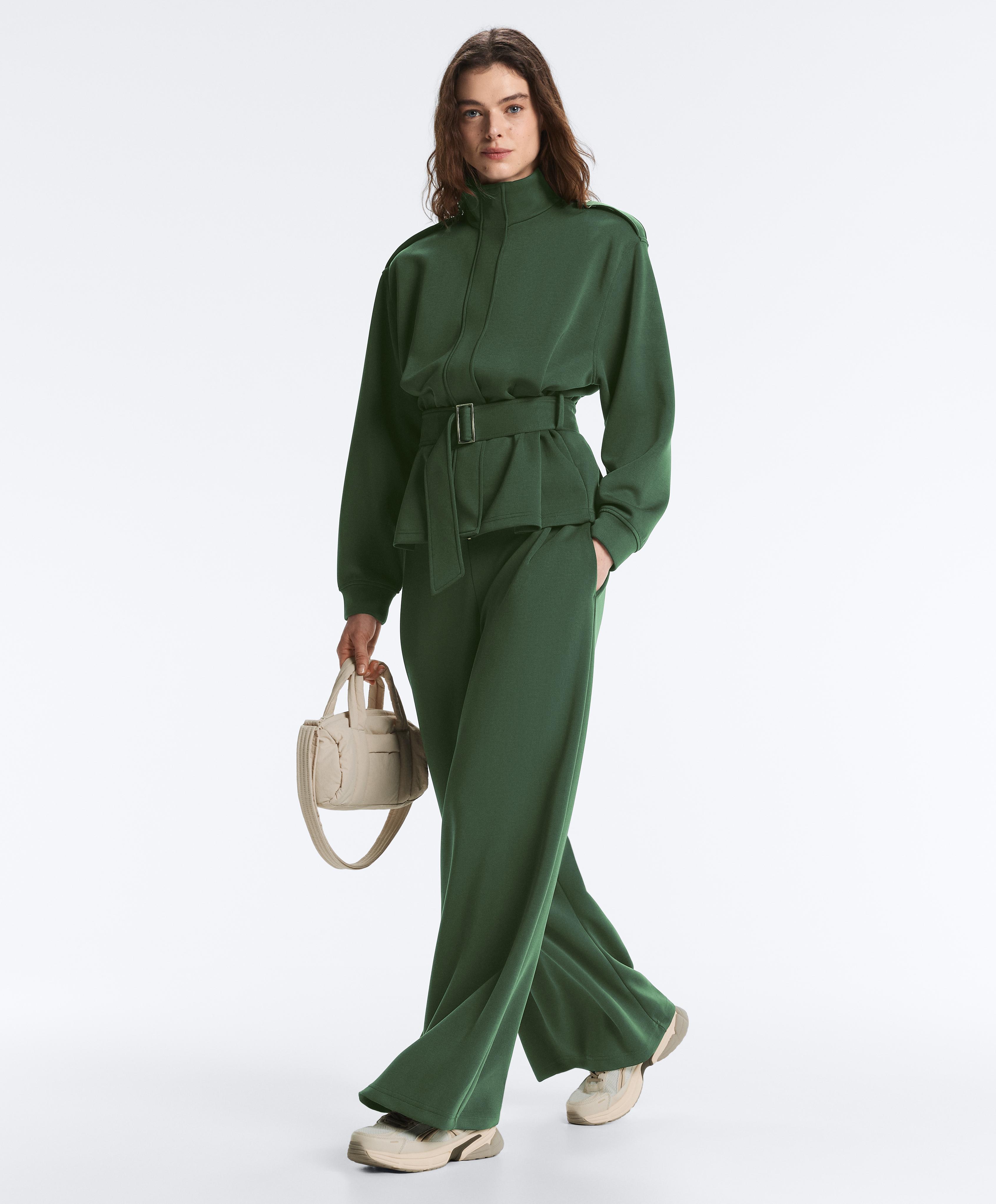 Tweill utility jacket with belt — GREEN