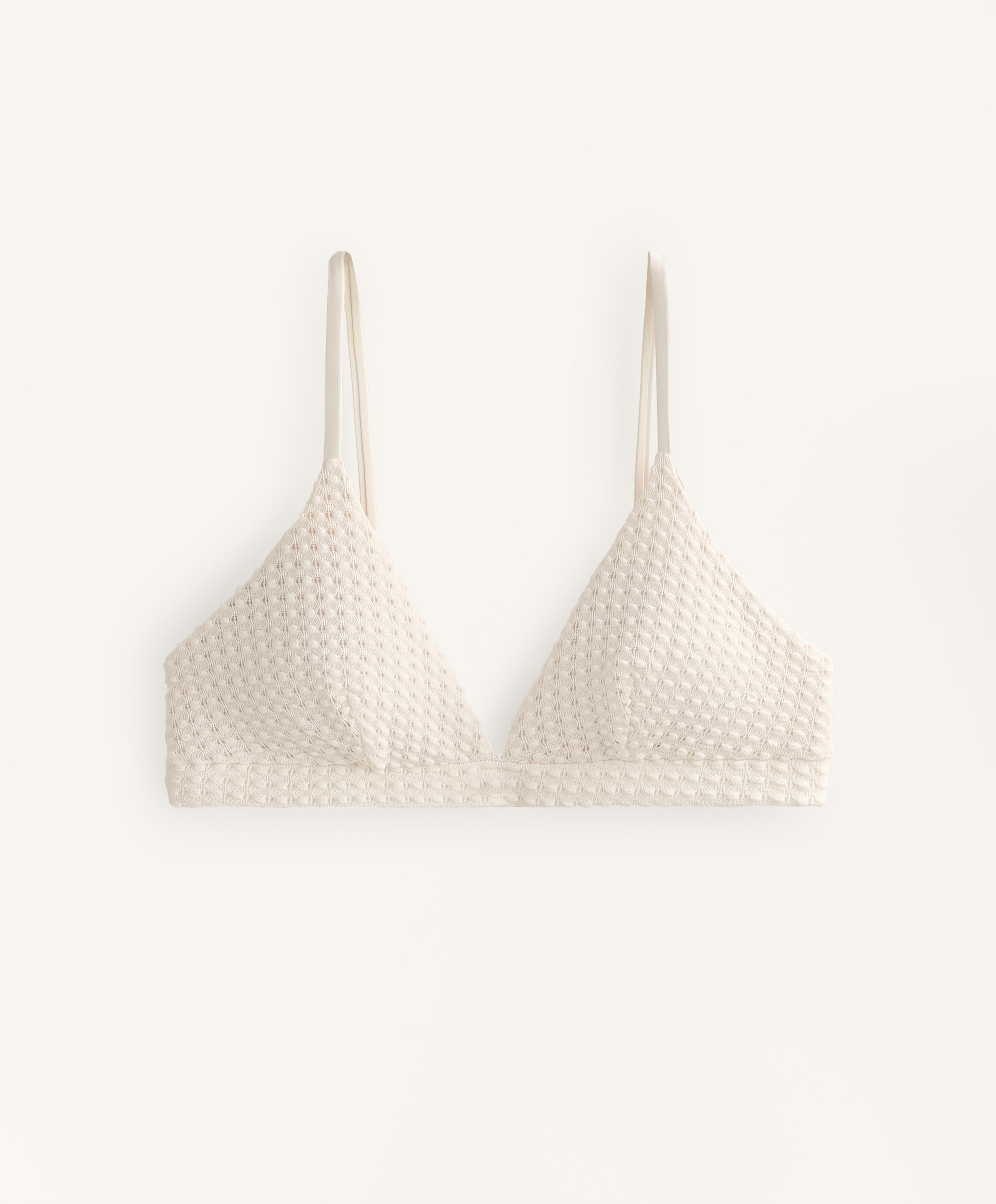 Bubble-texture crochet triangle bikini top