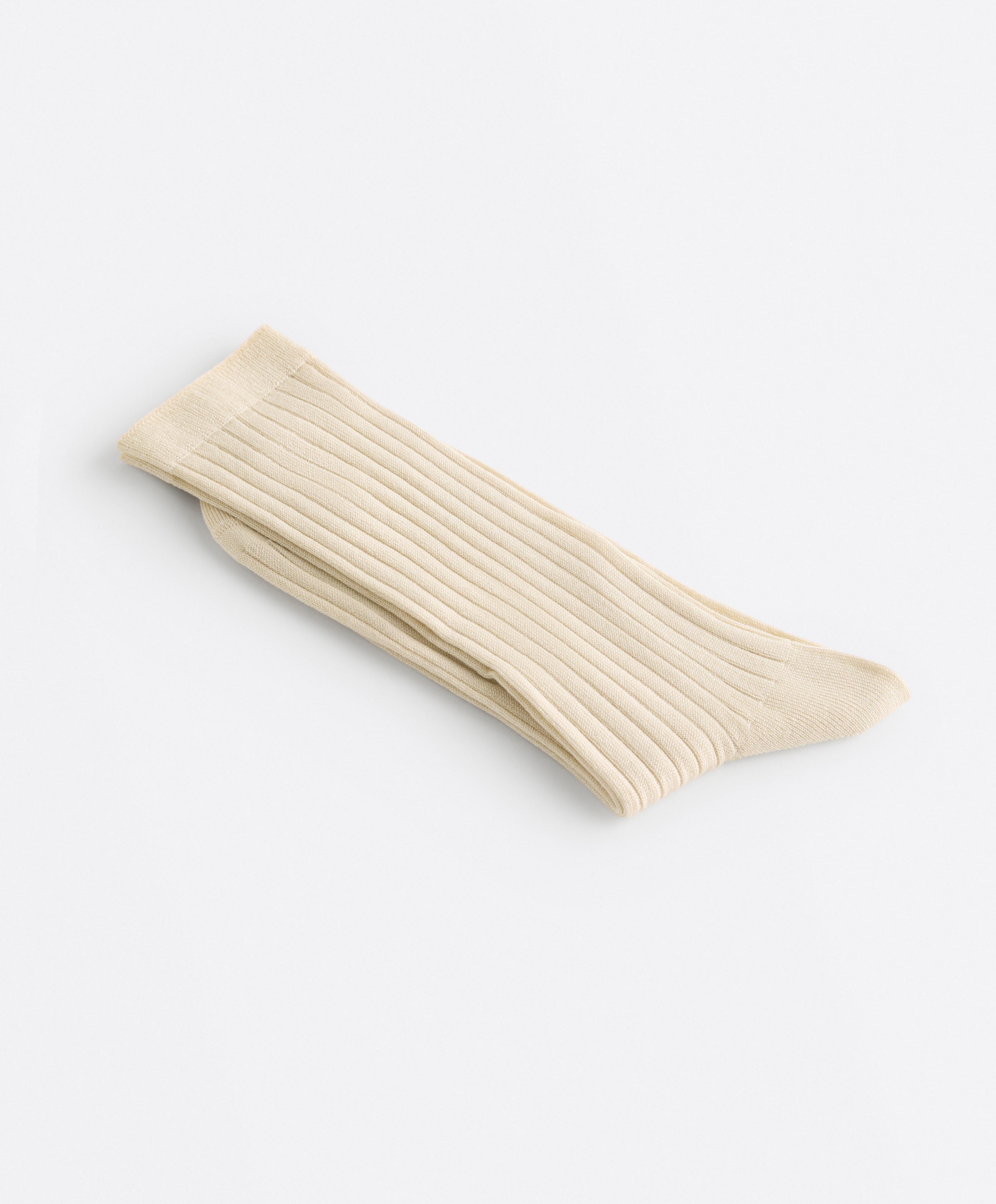 Classic Rib silk blend sock — PALE YELLOW