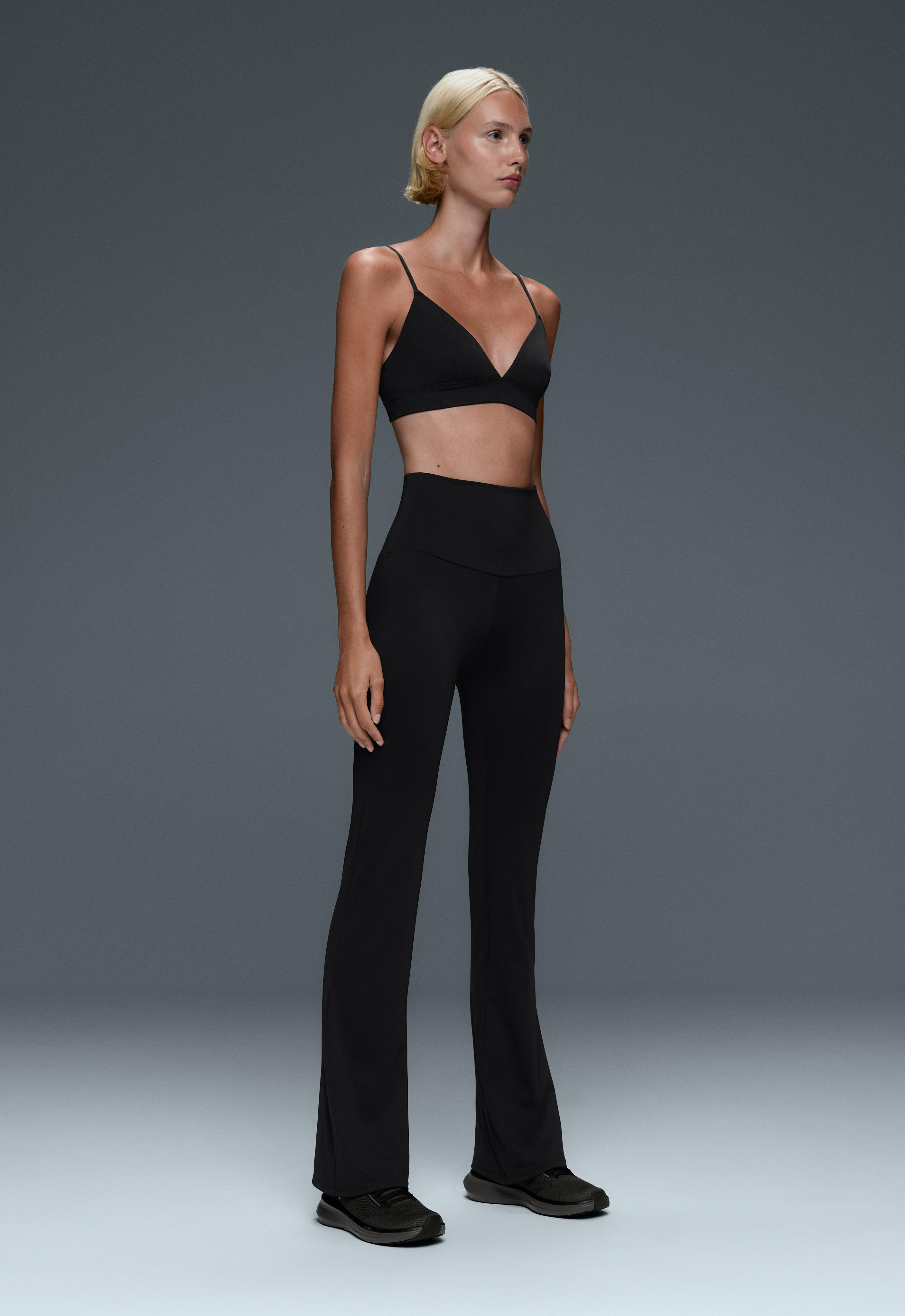 Super high rise Comfortlux flare trousers — BLACK