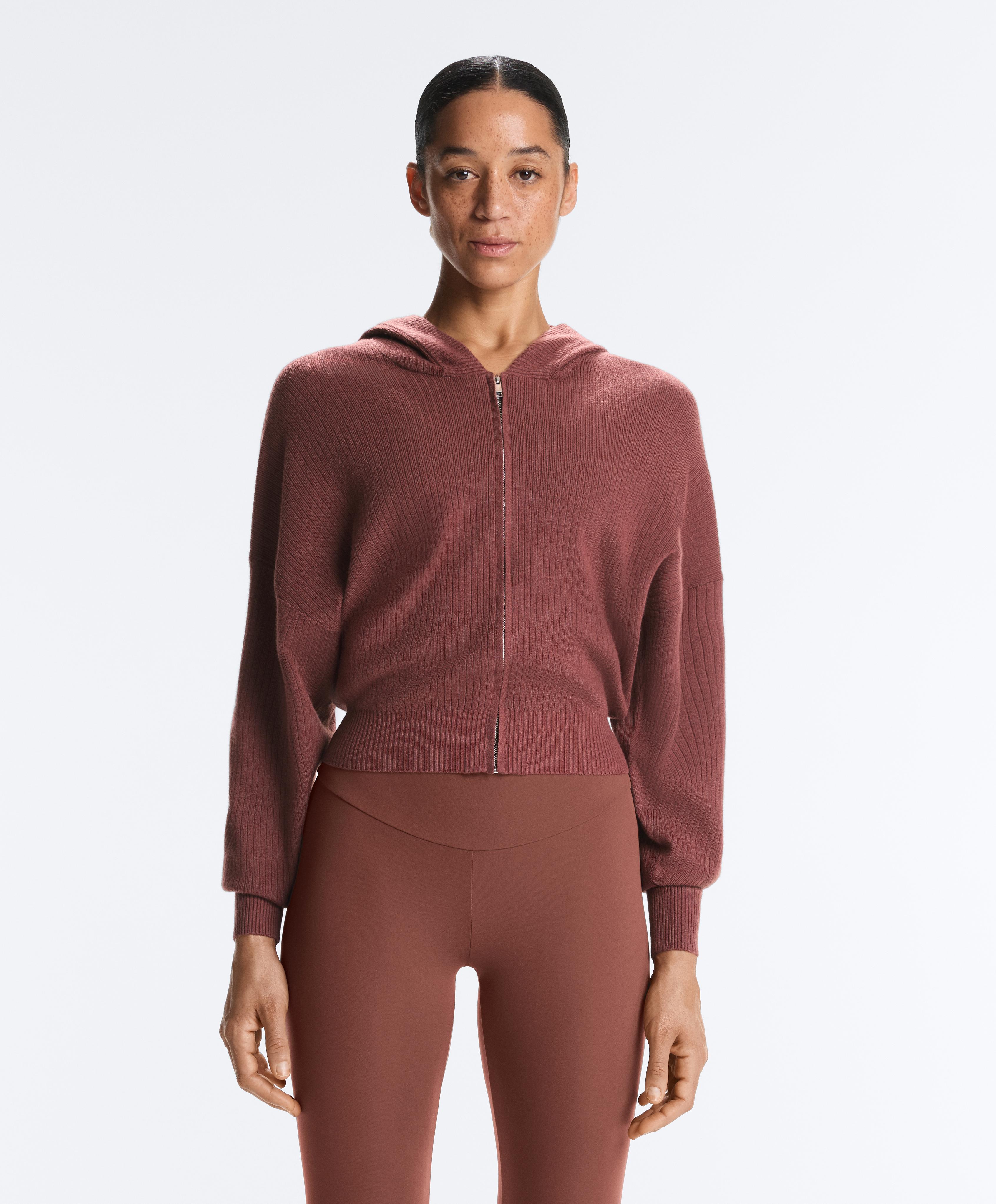 Strickjacke Rib mit Kapuze - Sale