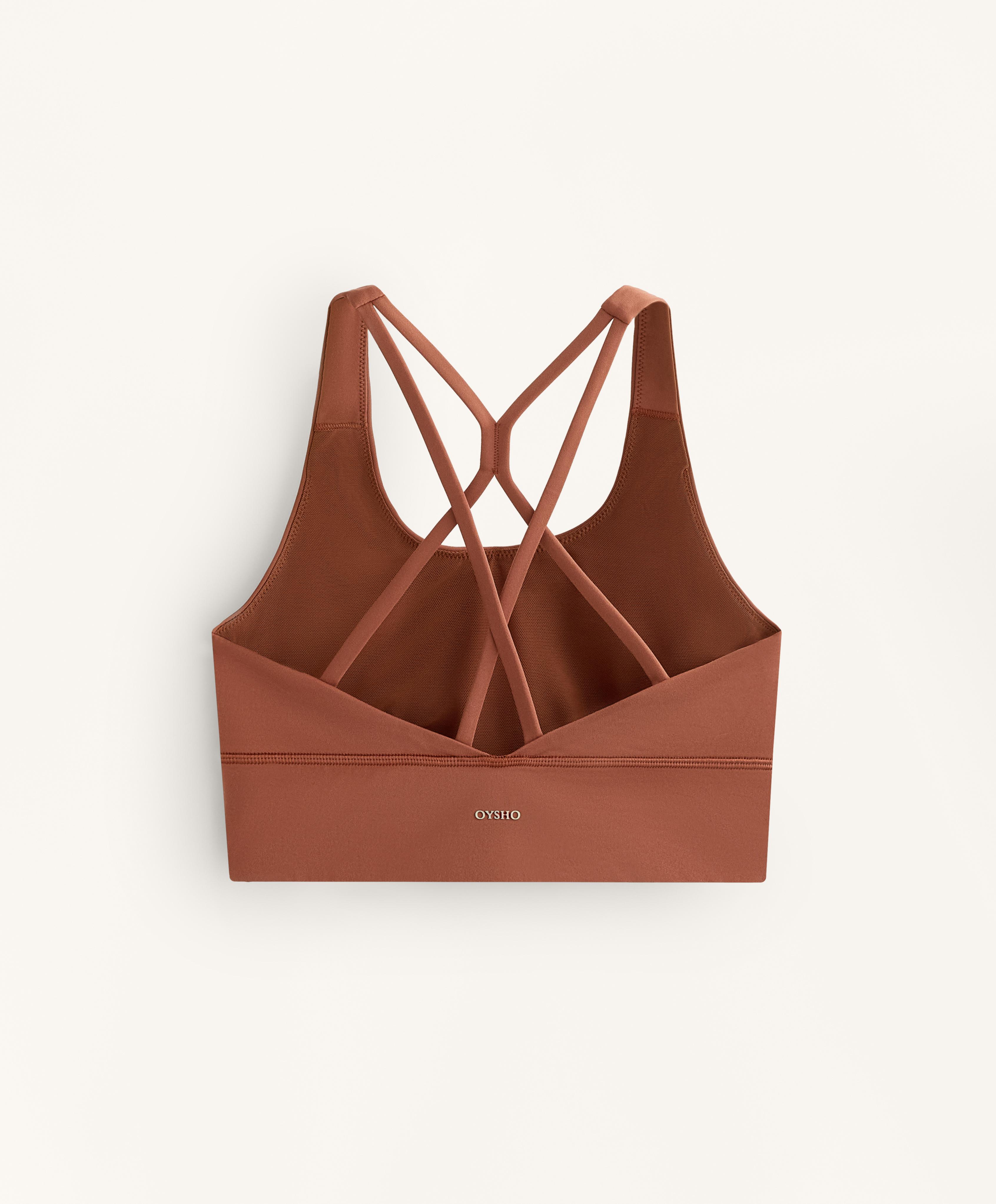 Medium-support Comfortlux sports bra with cups — TERRACOTTA