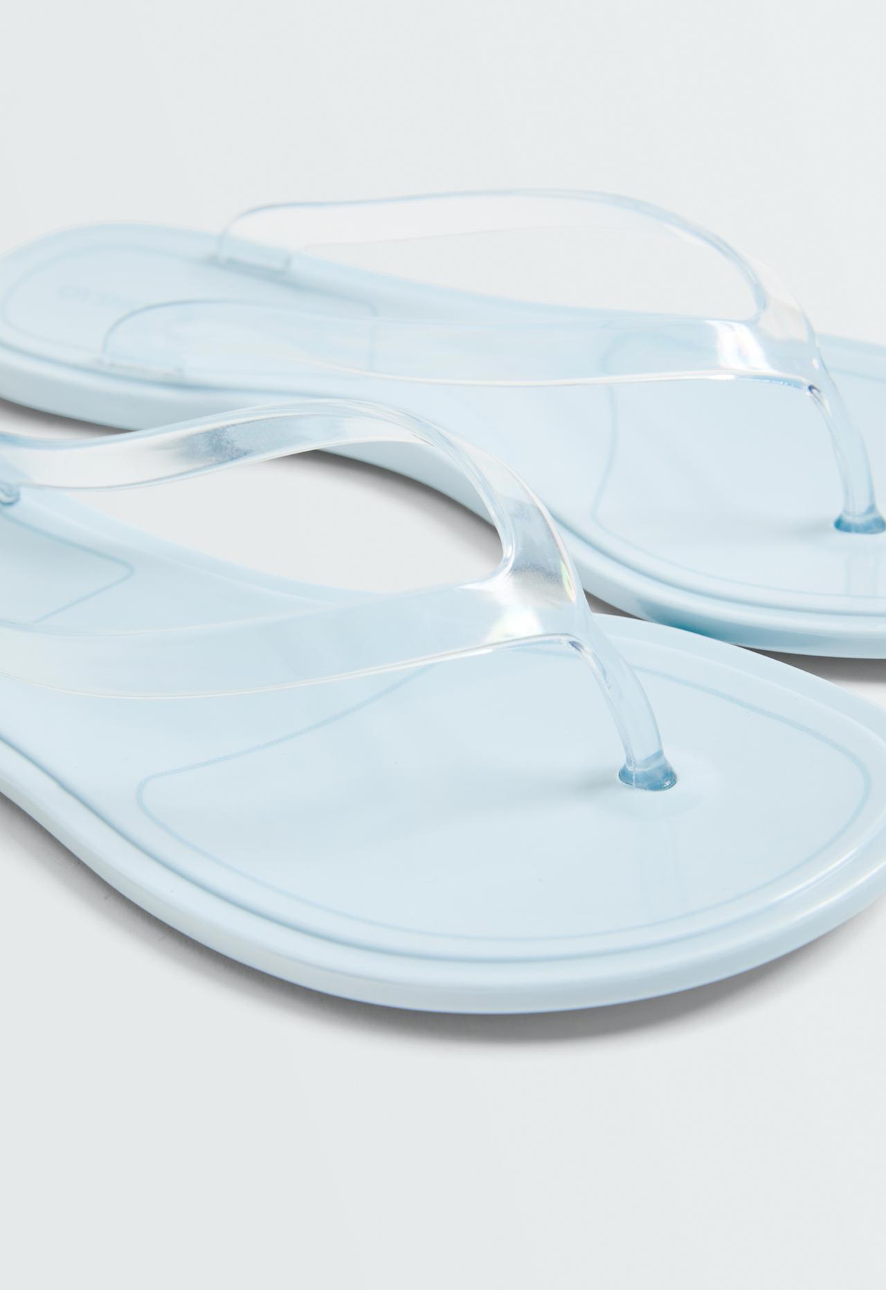 Translucent effect beachwear flip flops — PALE BLUE
