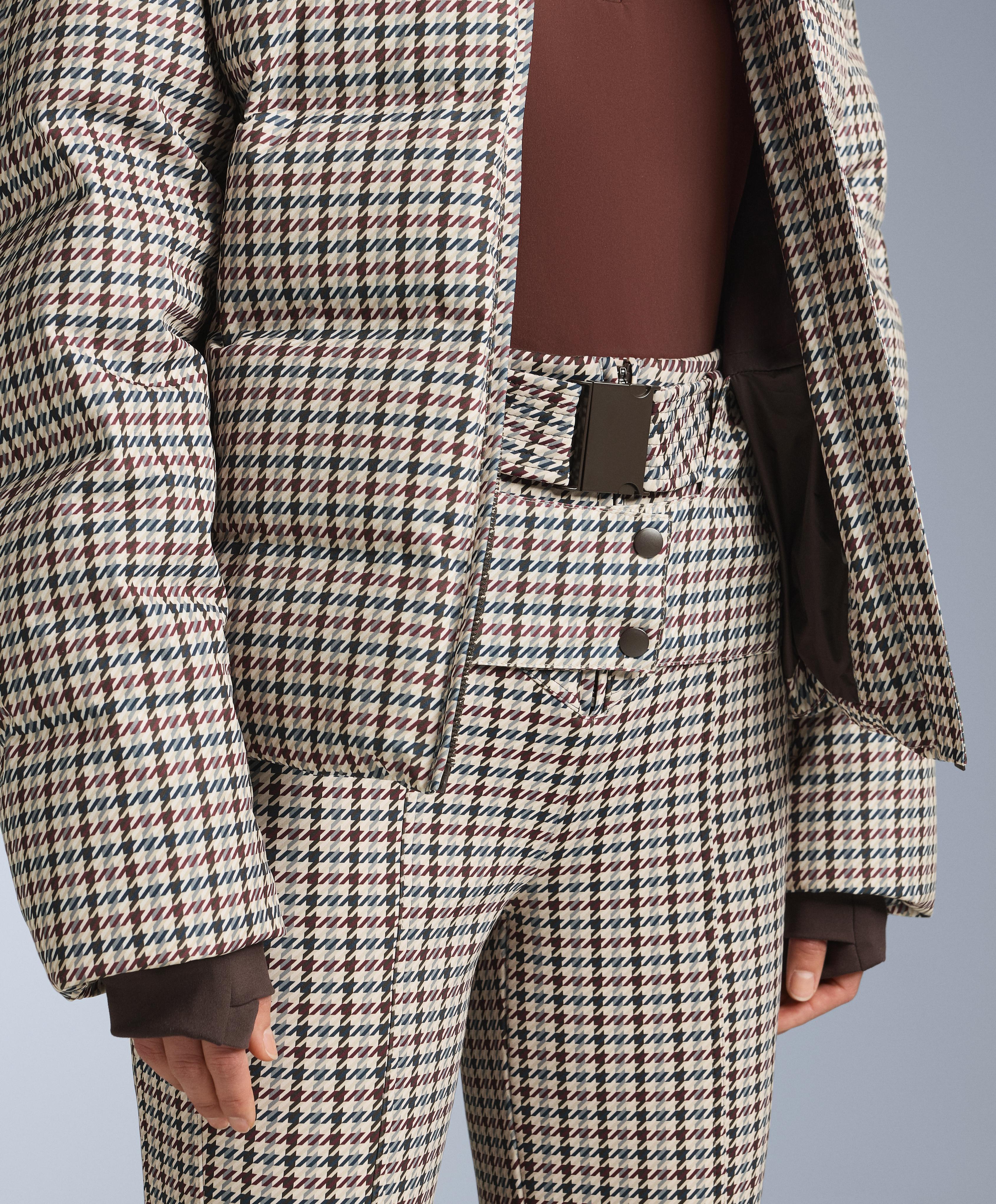 Printed padded jacket 80% down and 20% feather MINARDI PIUME SKI 10k — PALE MINK