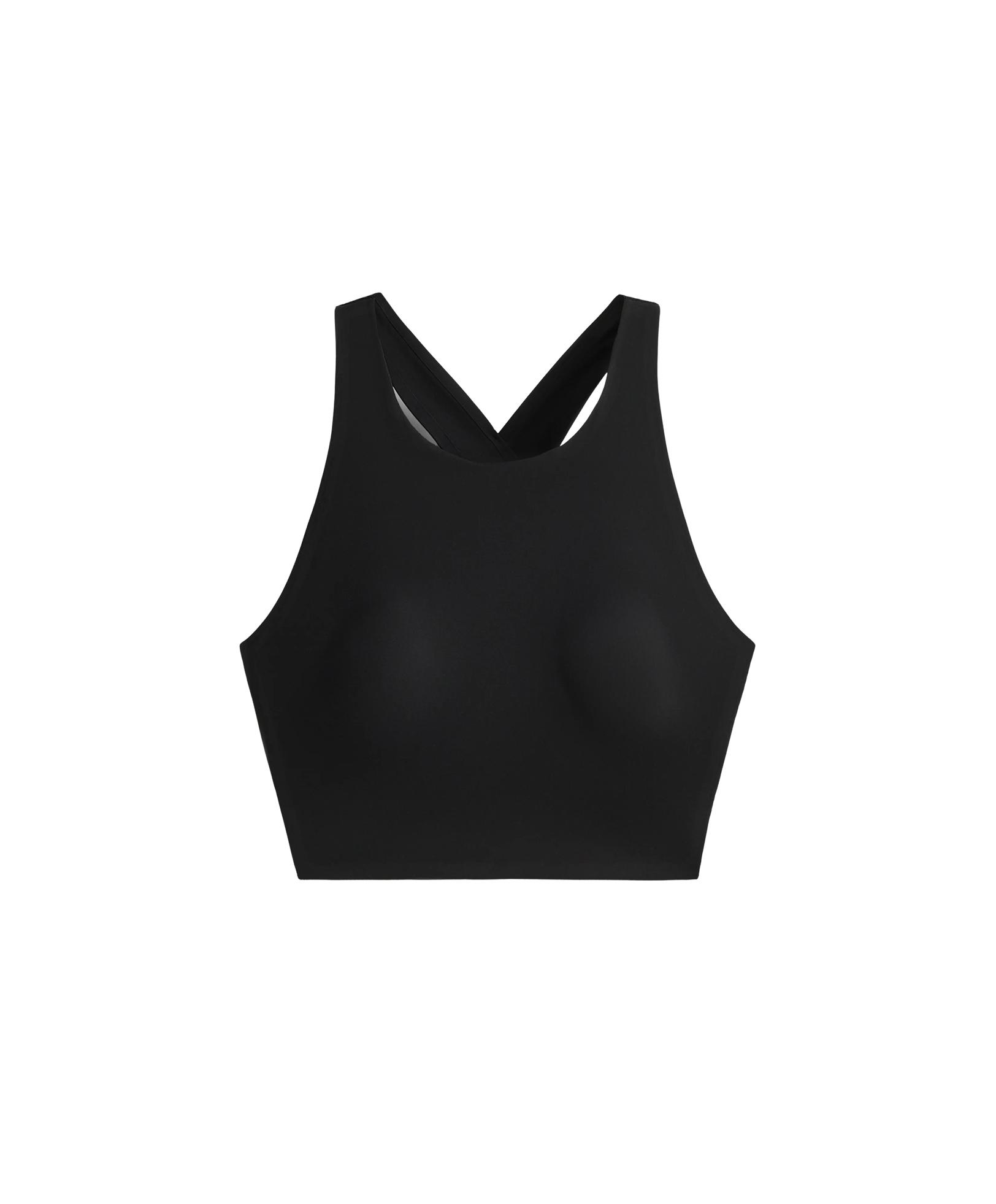 Light Touch crossover back tank top — BLACK
