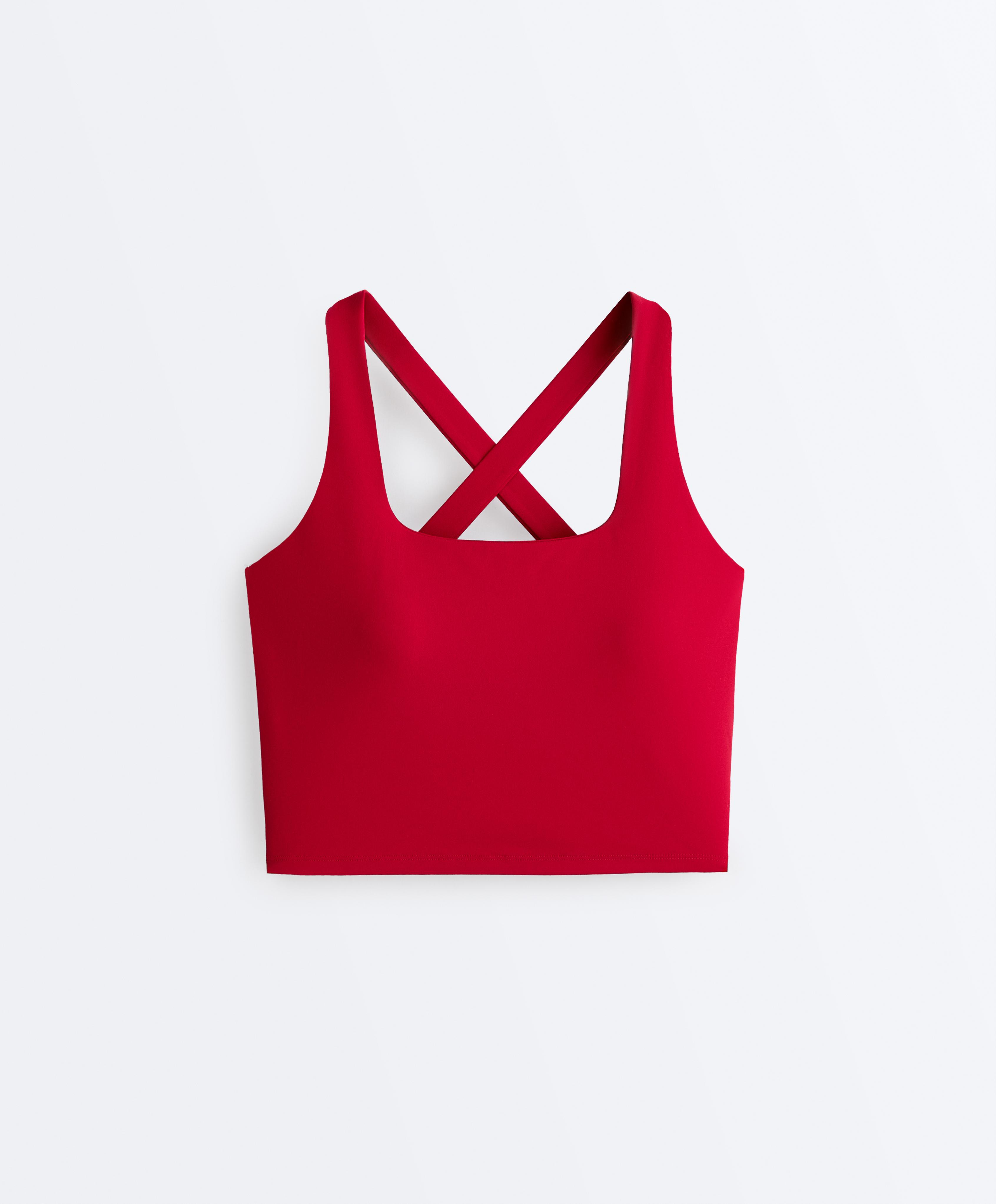 Comfortlux crossover back tank top — BRIGHT RED