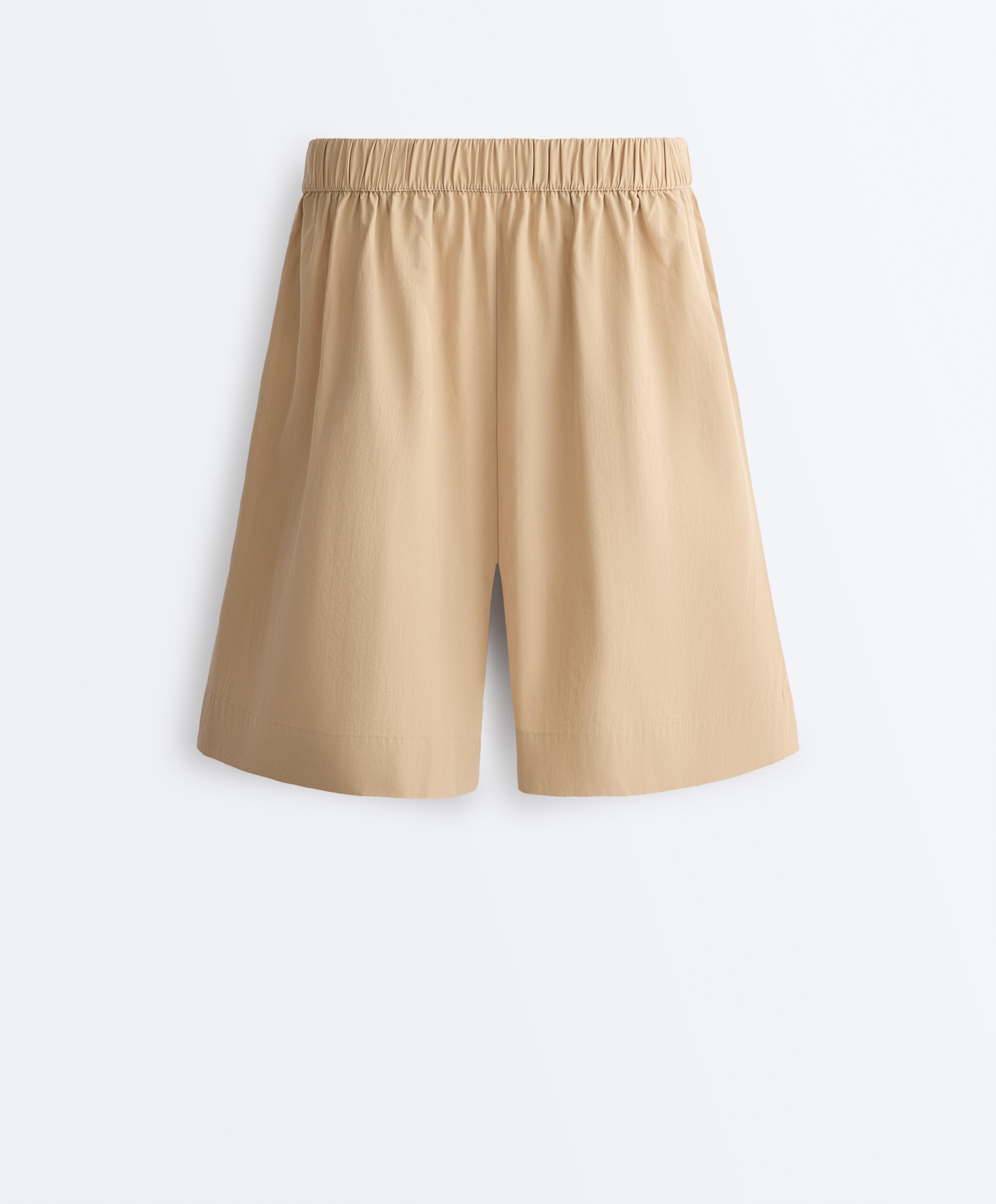 100% cotton Bermuda shorts — CAMEL