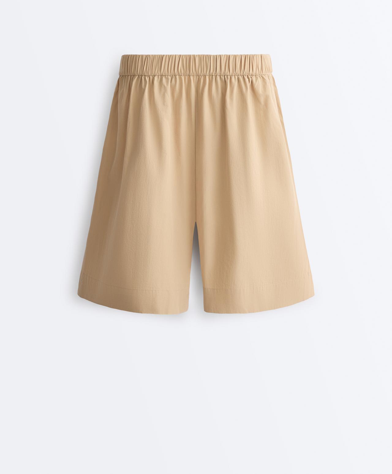 100% cotton Bermuda shorts — CAMEL