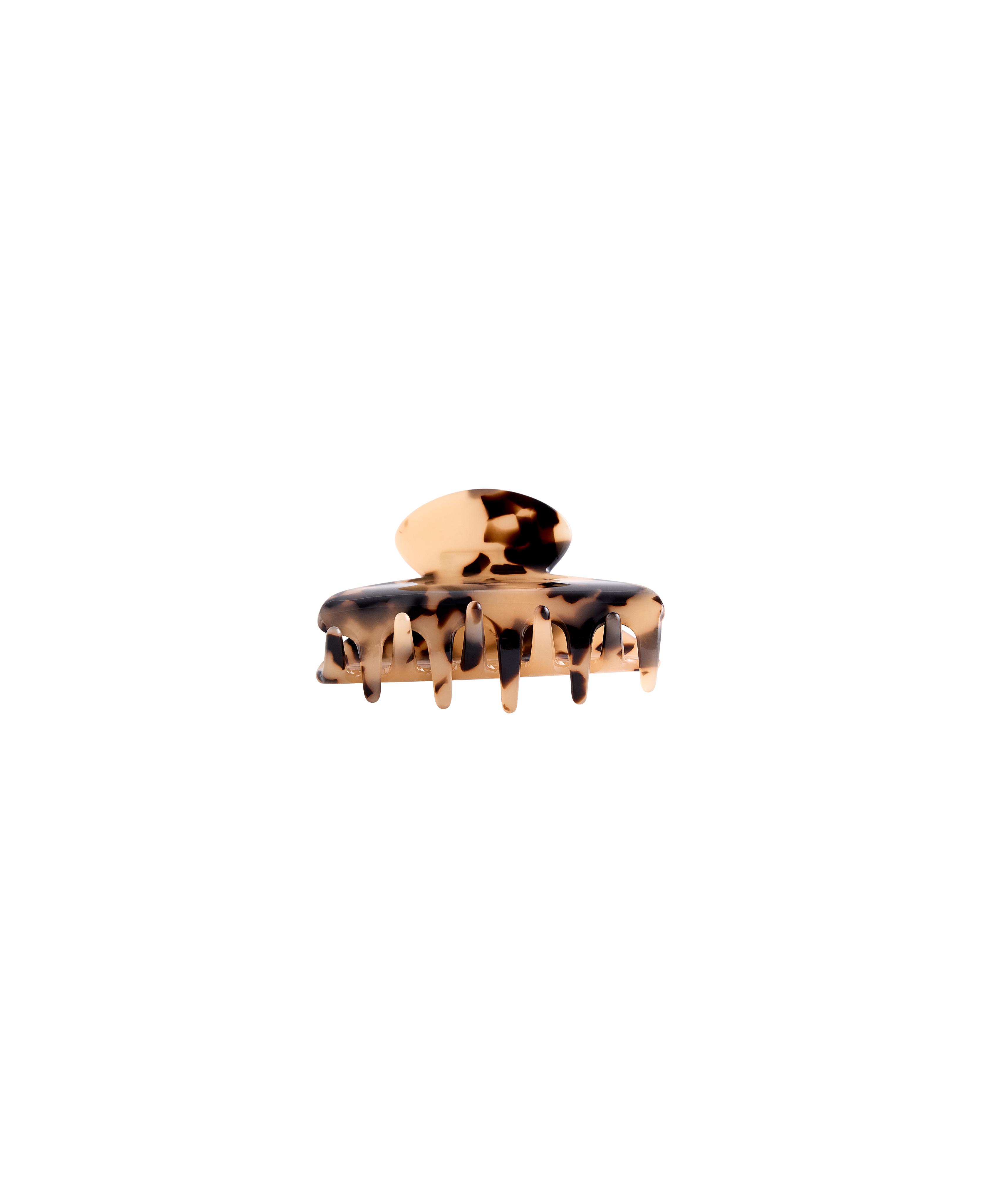 Medium tortoiseshell-effect hair clip — BLACK