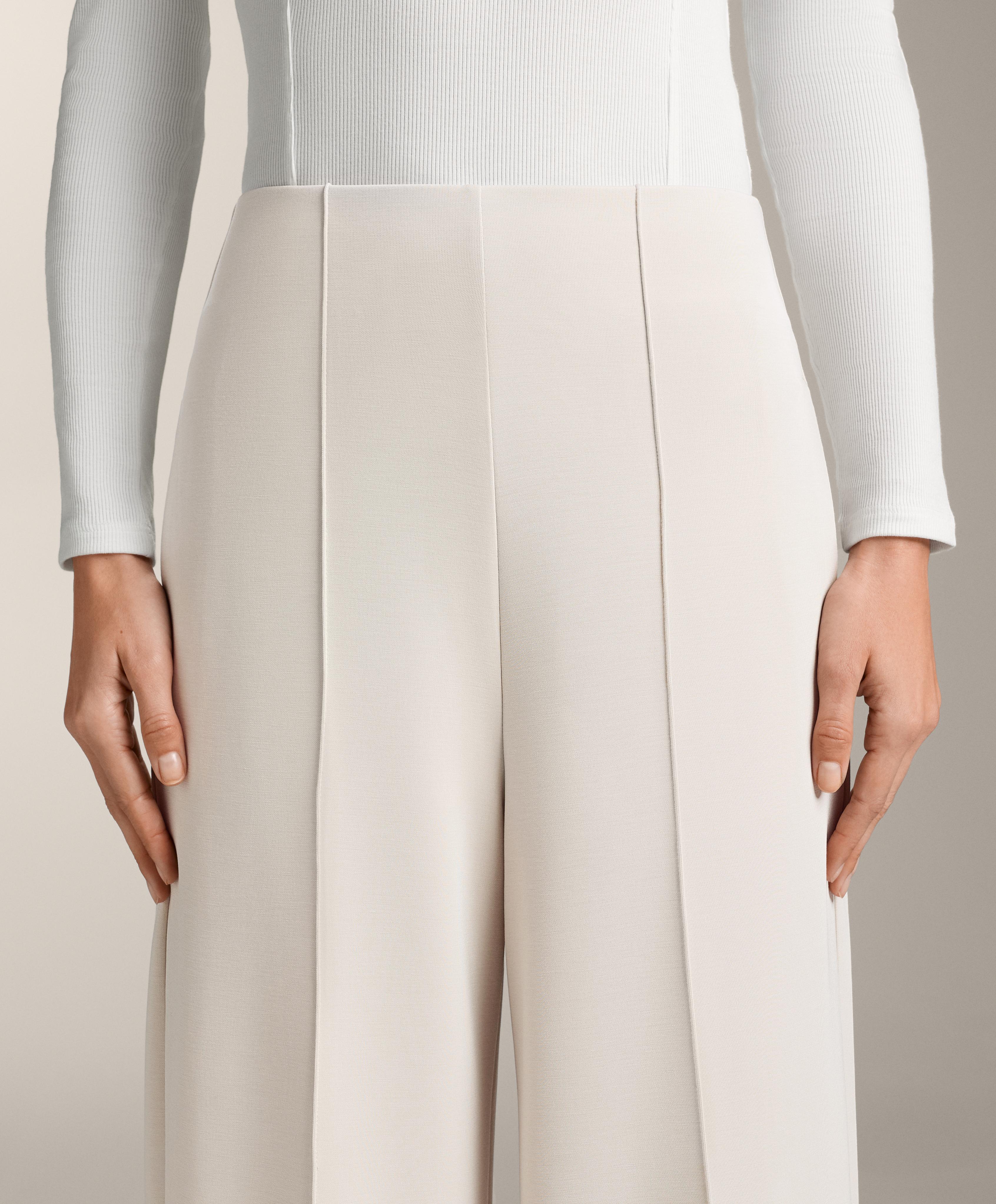 Straight-leg trousers with soft-touch modal and crease