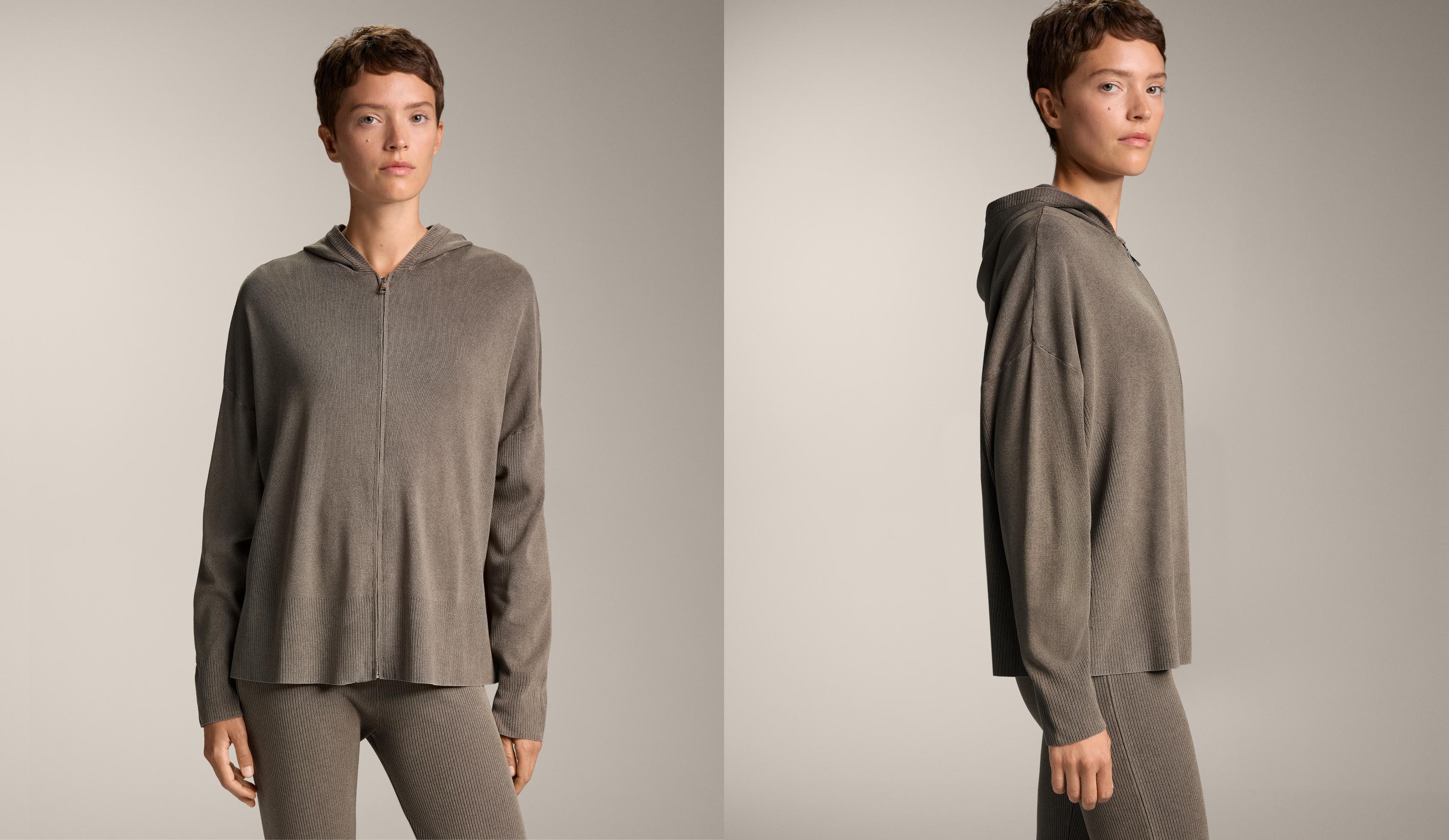 Long washed-effect knit jacket - Sale