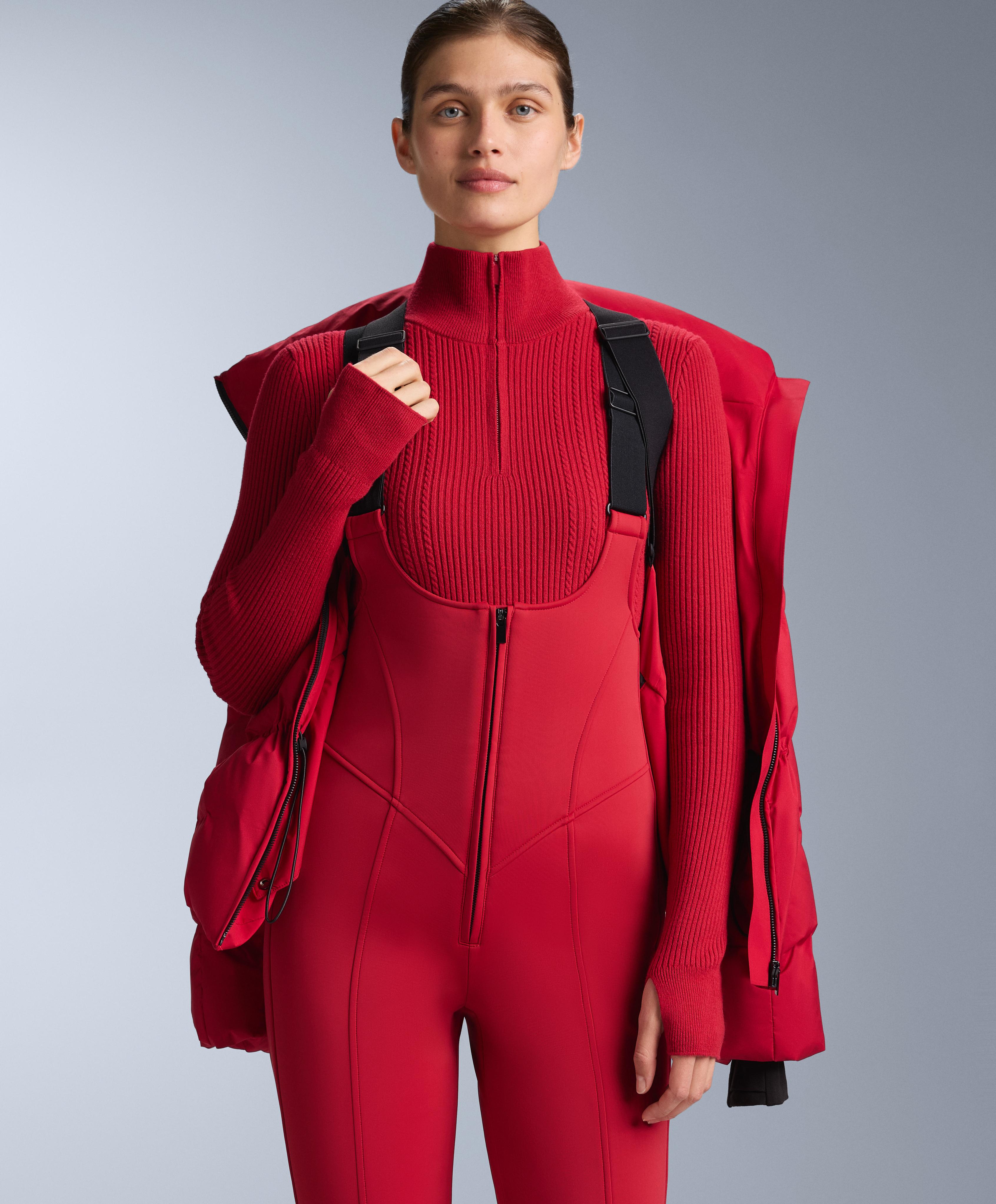 Lightweight padded jacket with 80% down and 20% MINARDI PIUME SKI water-resistant filling — RED
