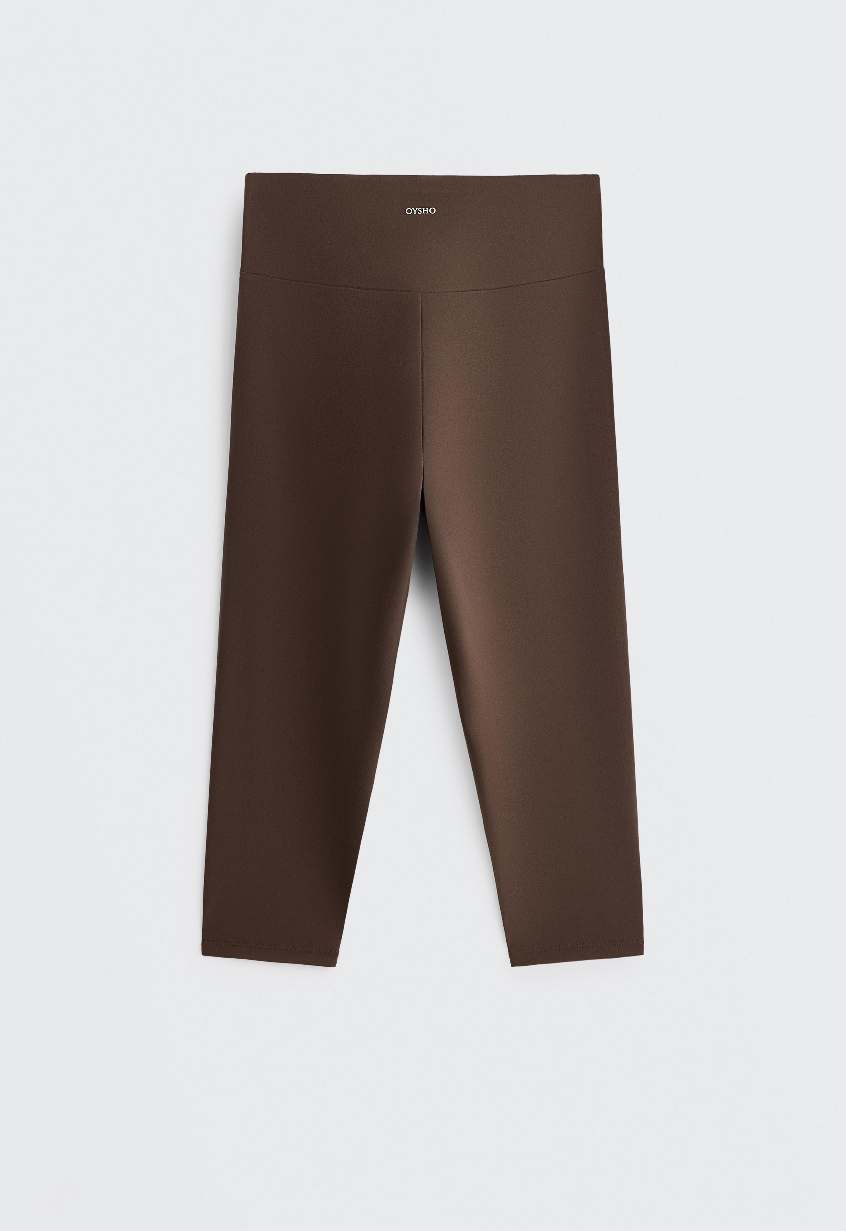 Comfortlux high-rise 40cm knee-length leggings — DARK BROWN
