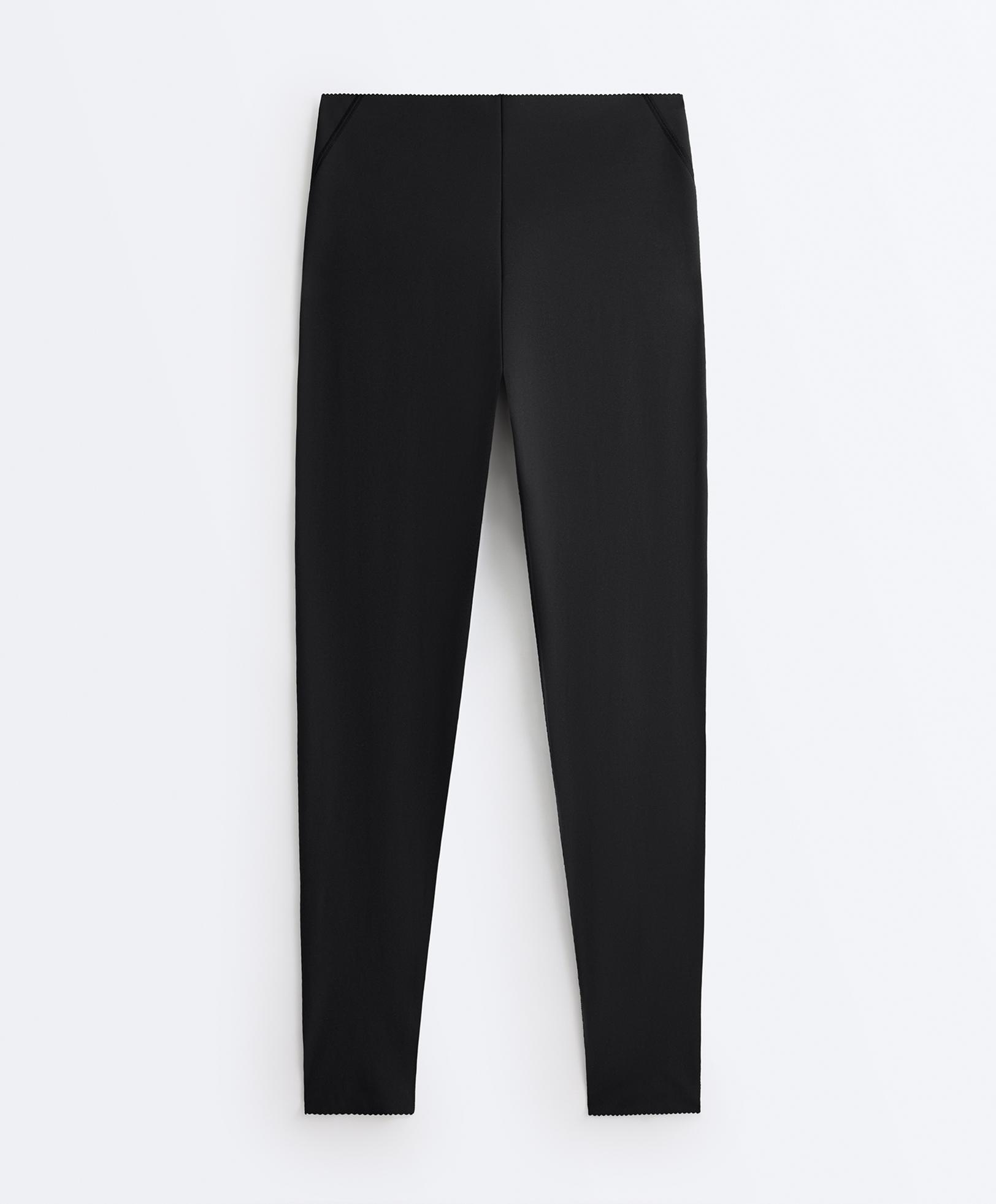 Compressive high-rise core-control ankle-length leggings — BLACK
