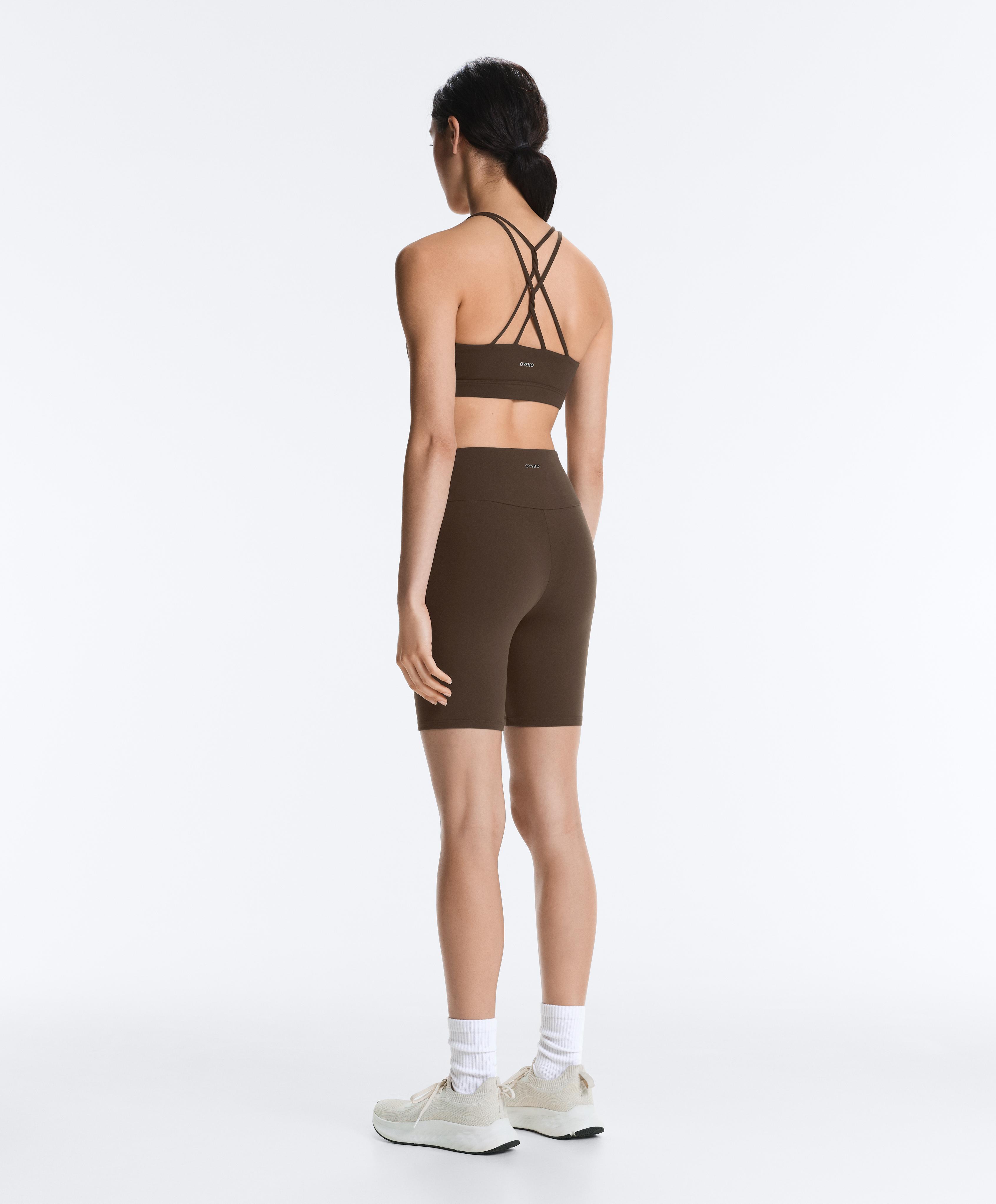 Comfortlux high-rise 20cm biker leggings — DARK BROWN