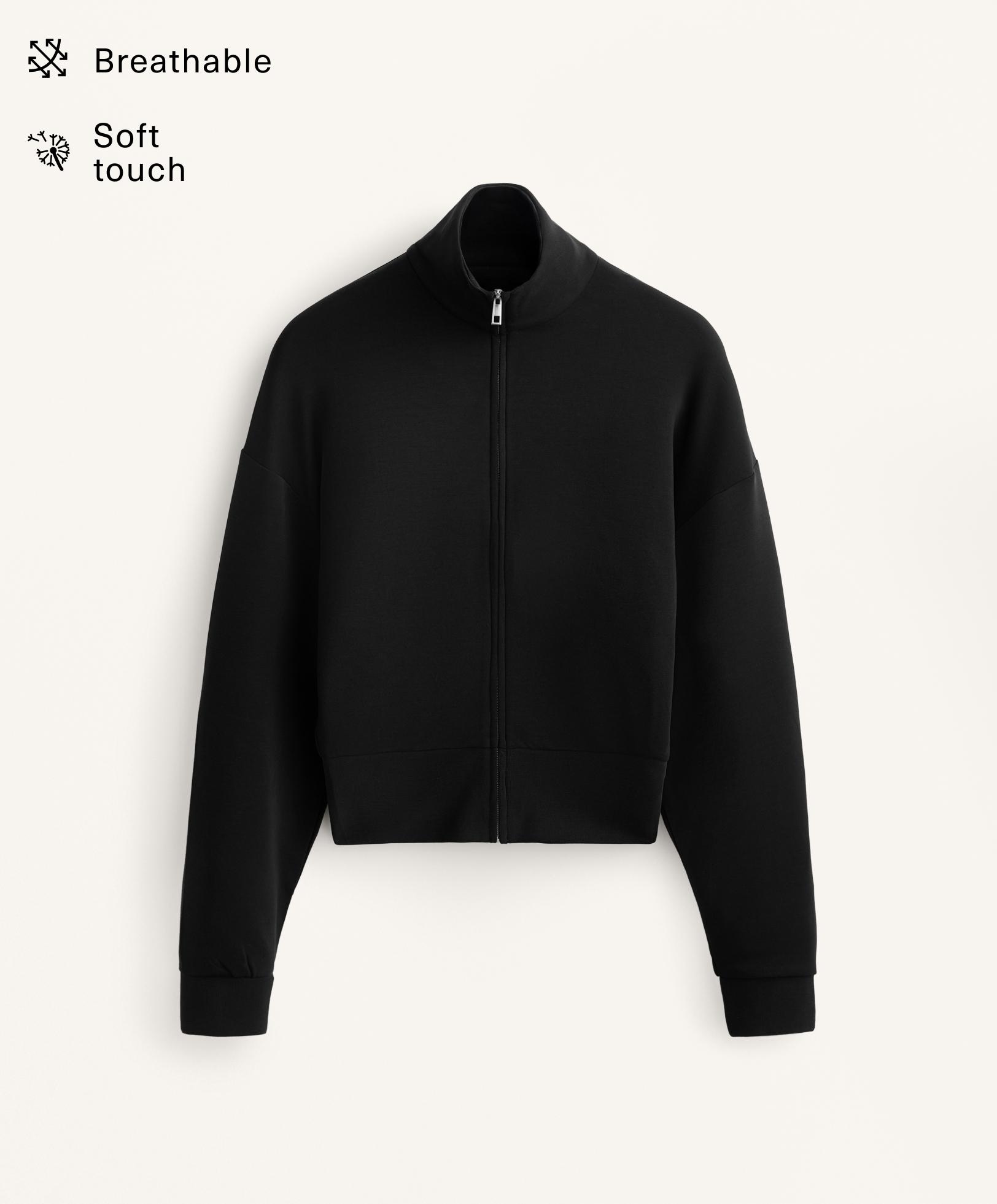 High-collar jacket with soft-touch modal
