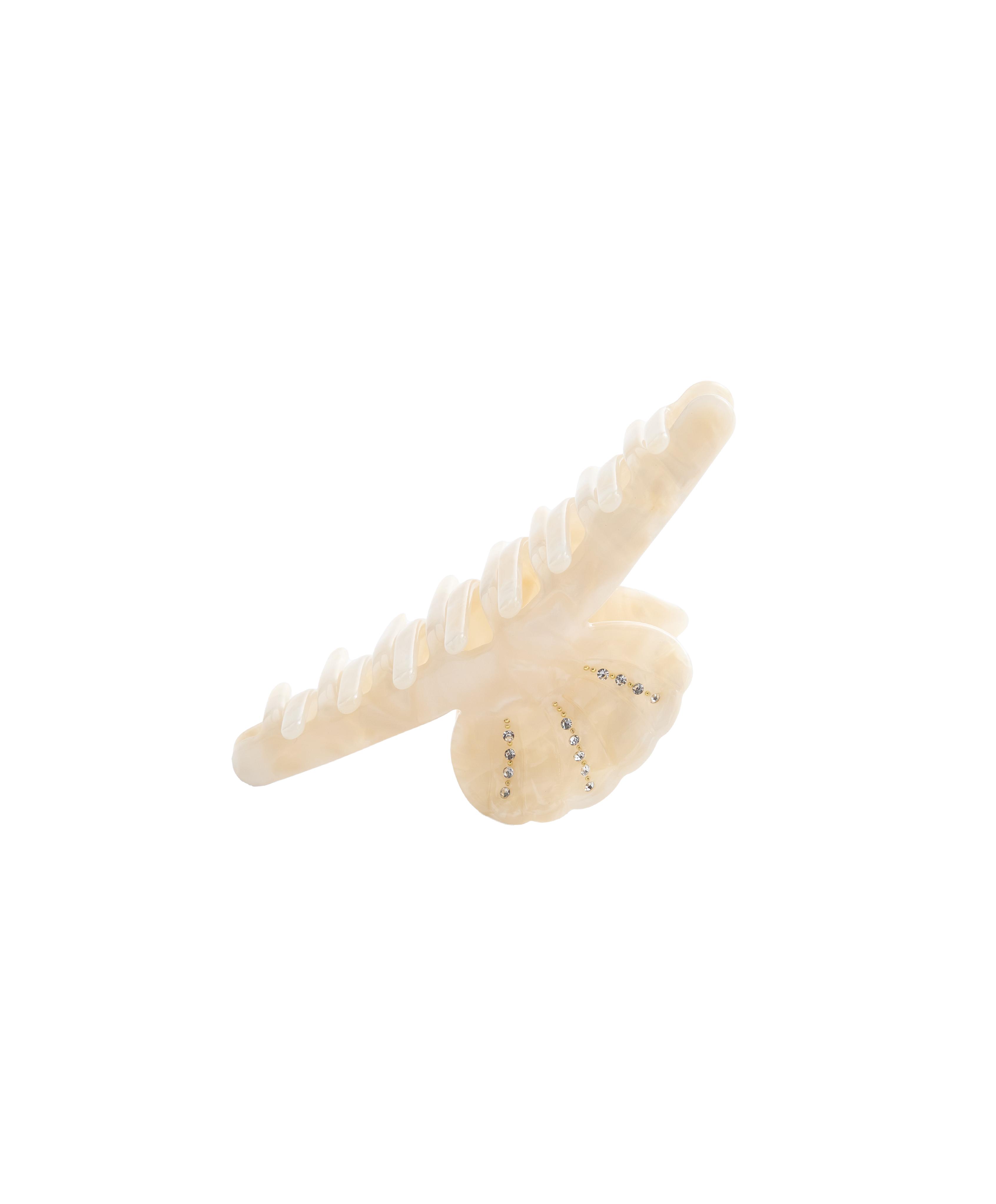 Large shell hair clip — OATMEAL