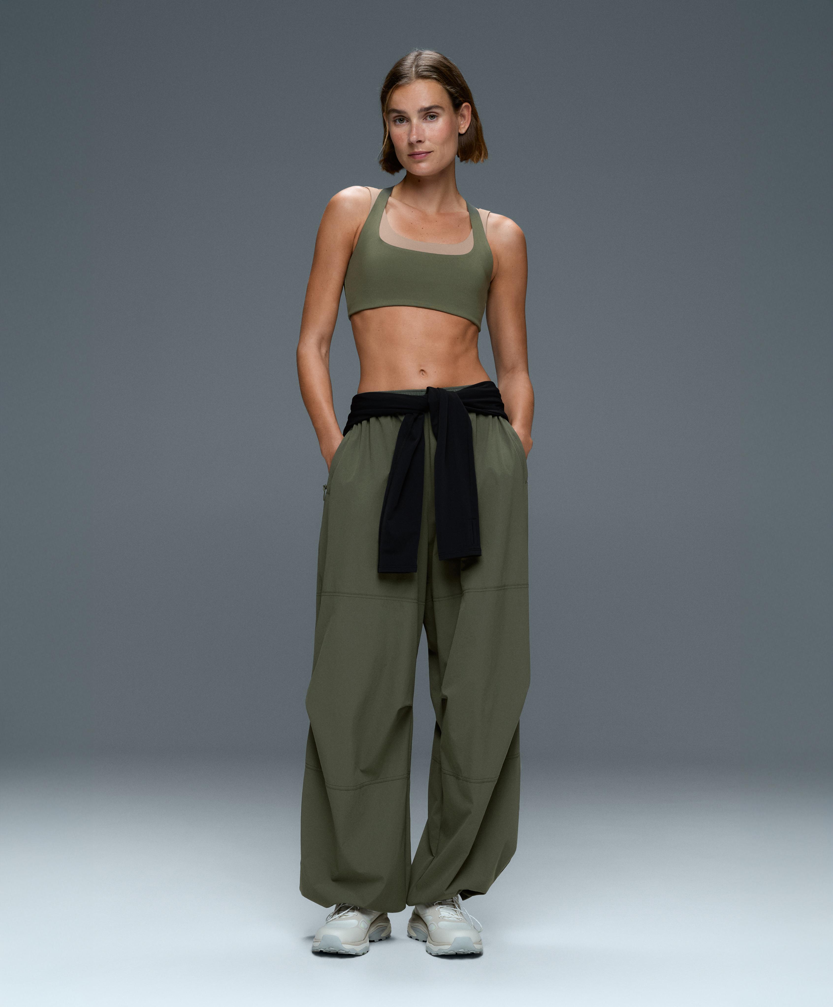 Evermove medium-support double-layer sports bra — KHAKI