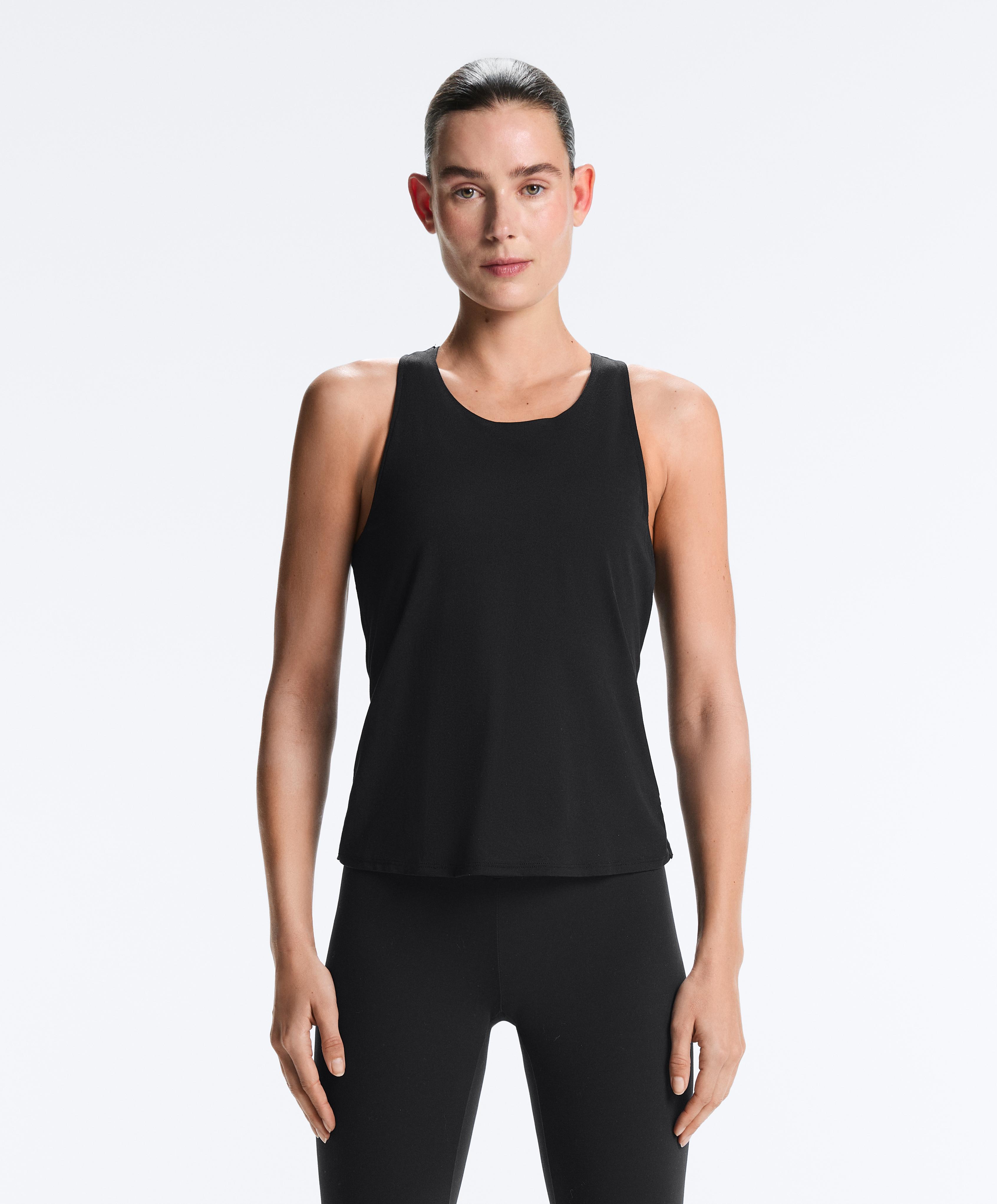 Comfortlux cross-back T-shirt — BLACK