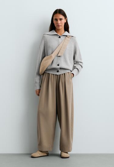 Jacket knit 20% wool buttons — PALE GREY 1