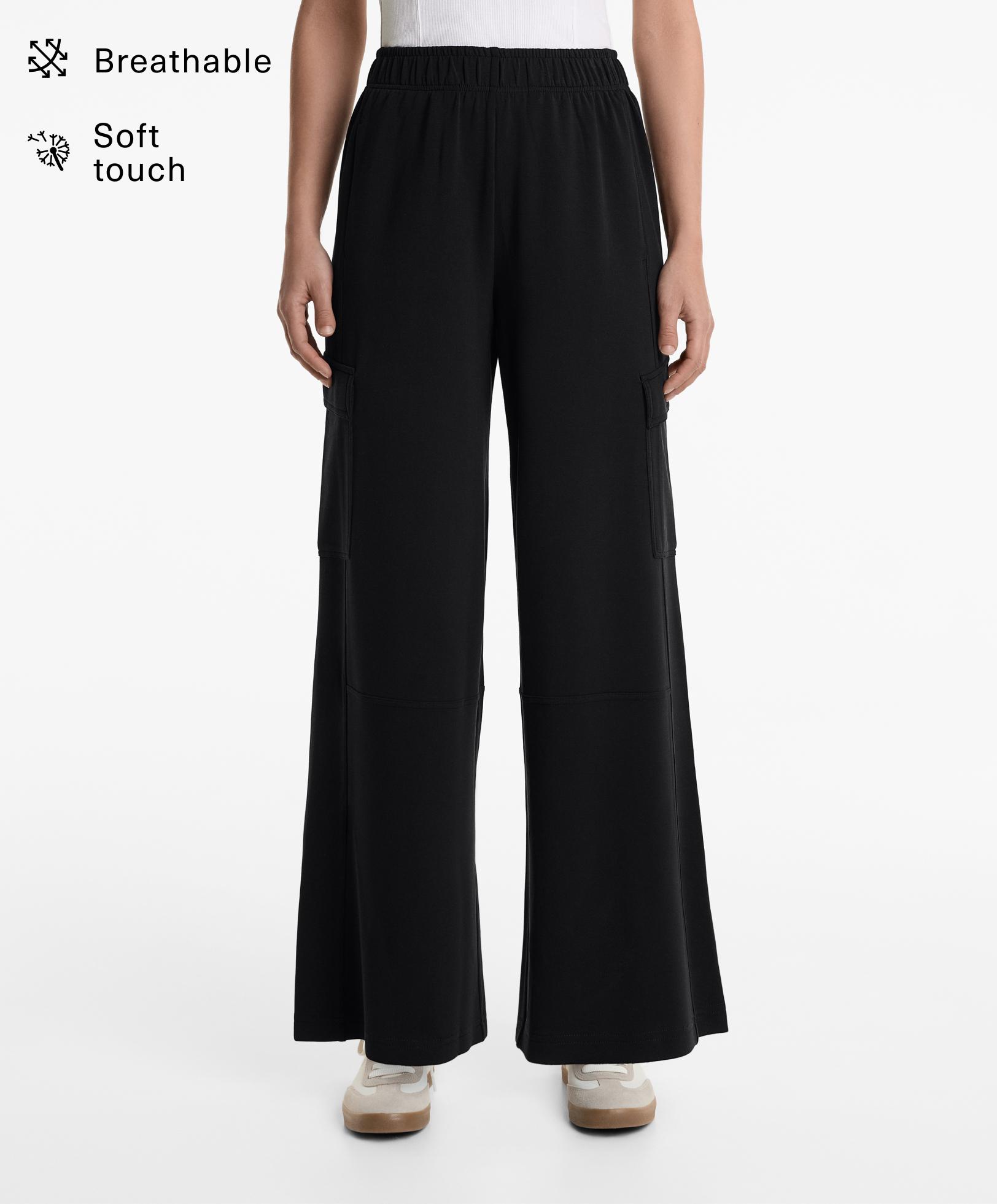 Cargo trousers with soft-touch modal