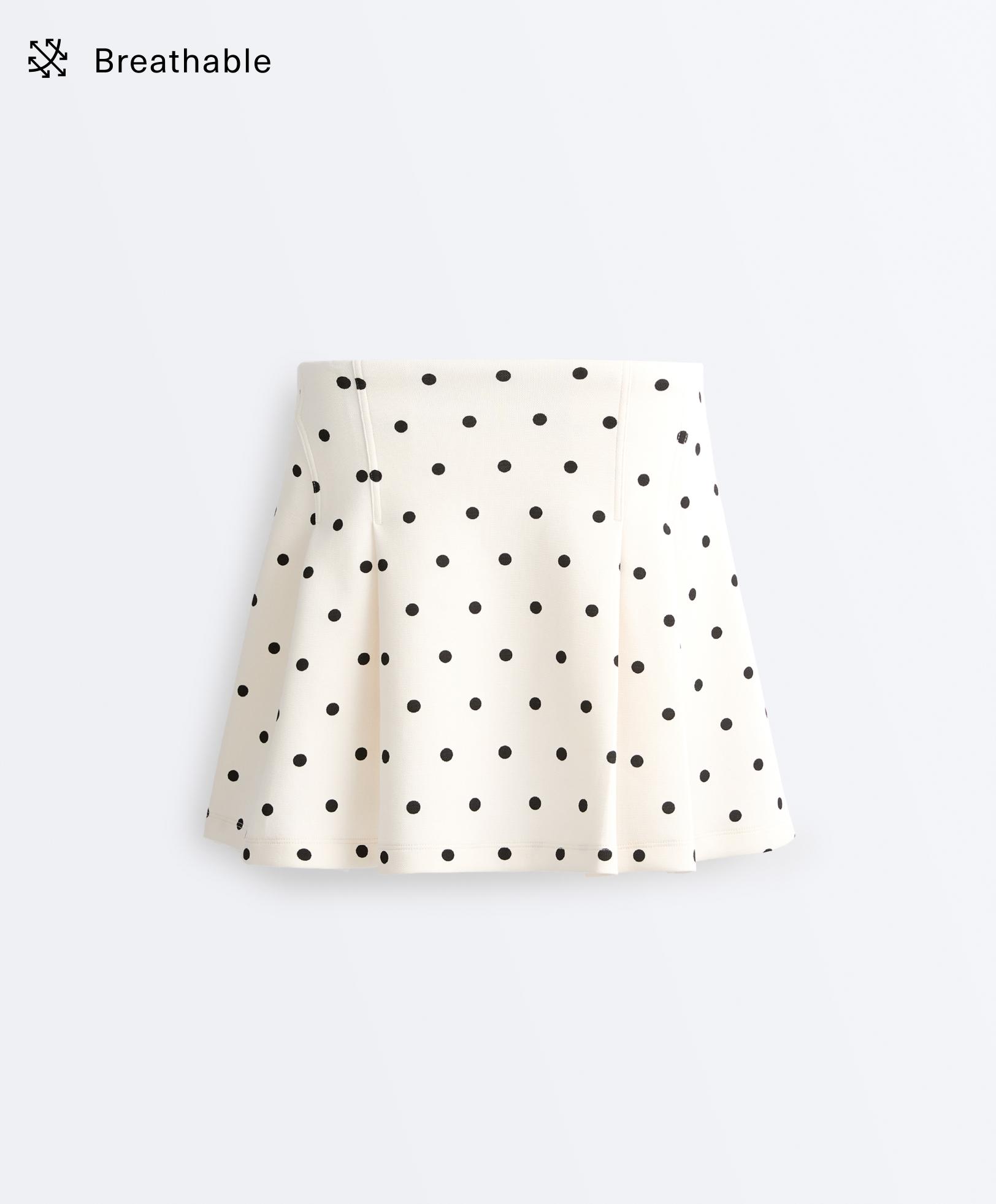 Jupe à pois en piqué de coton