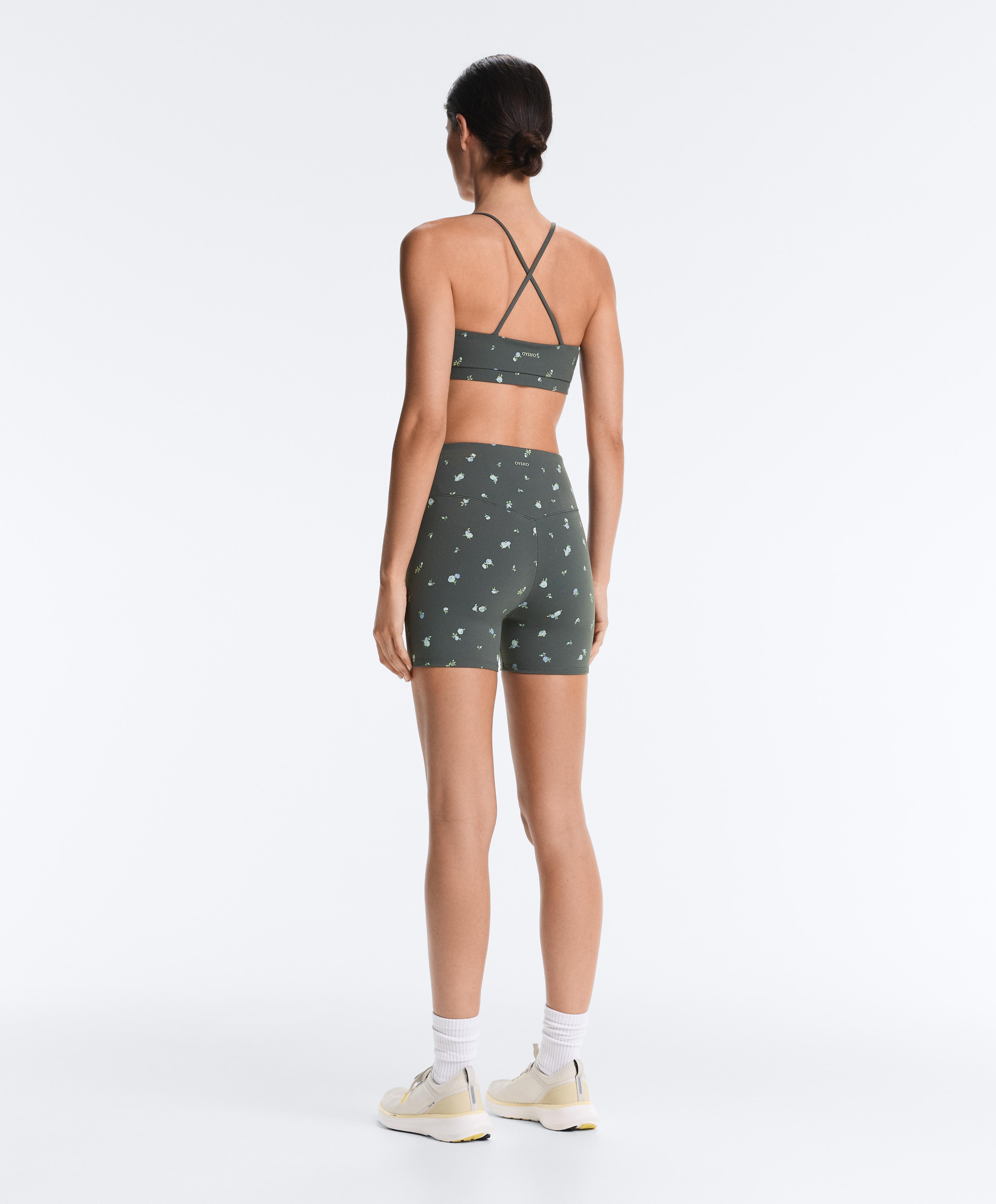 Evermove low-support floral sports bra — STEEL GREY