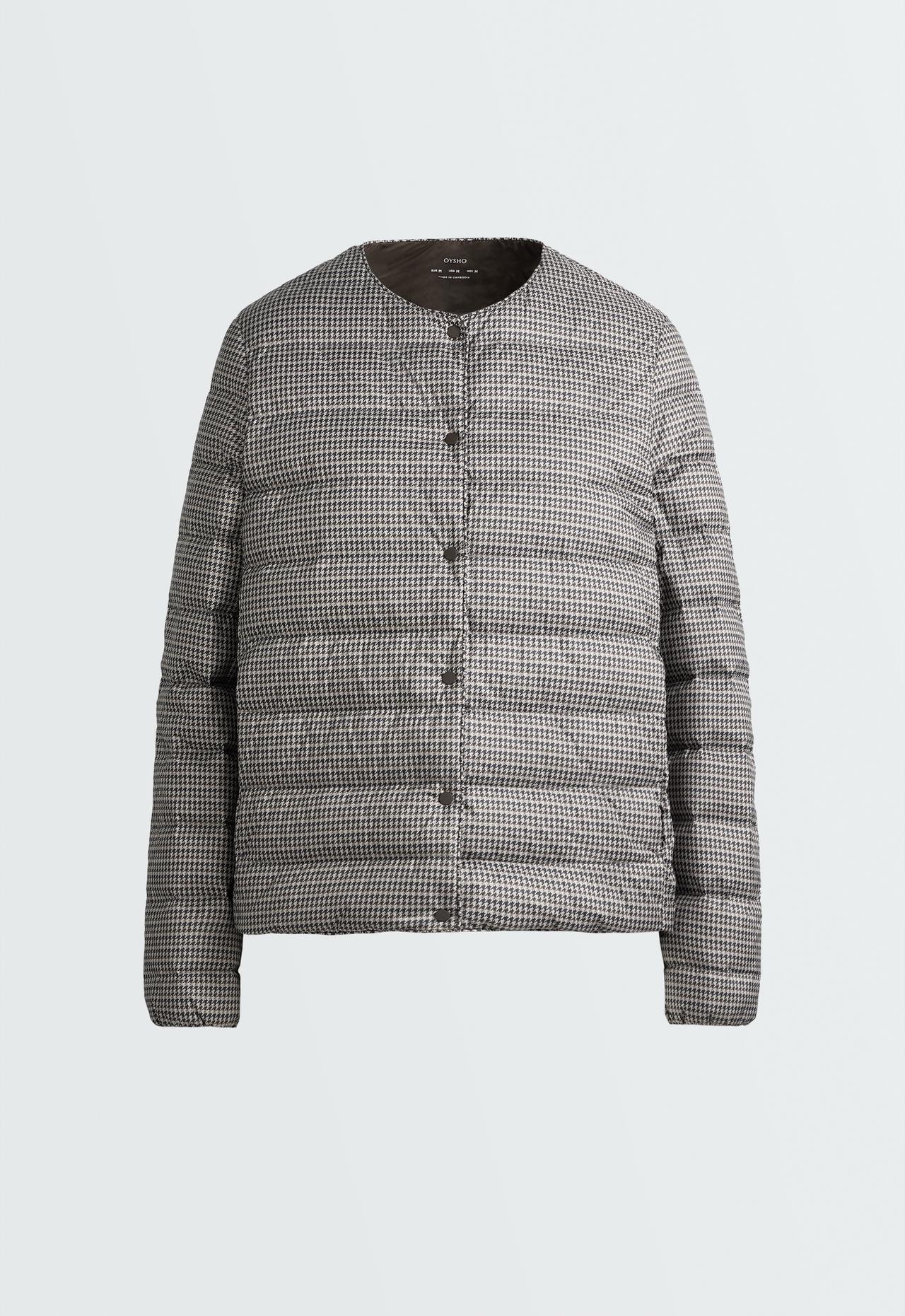 100% down padded packable jacket — TAUPE