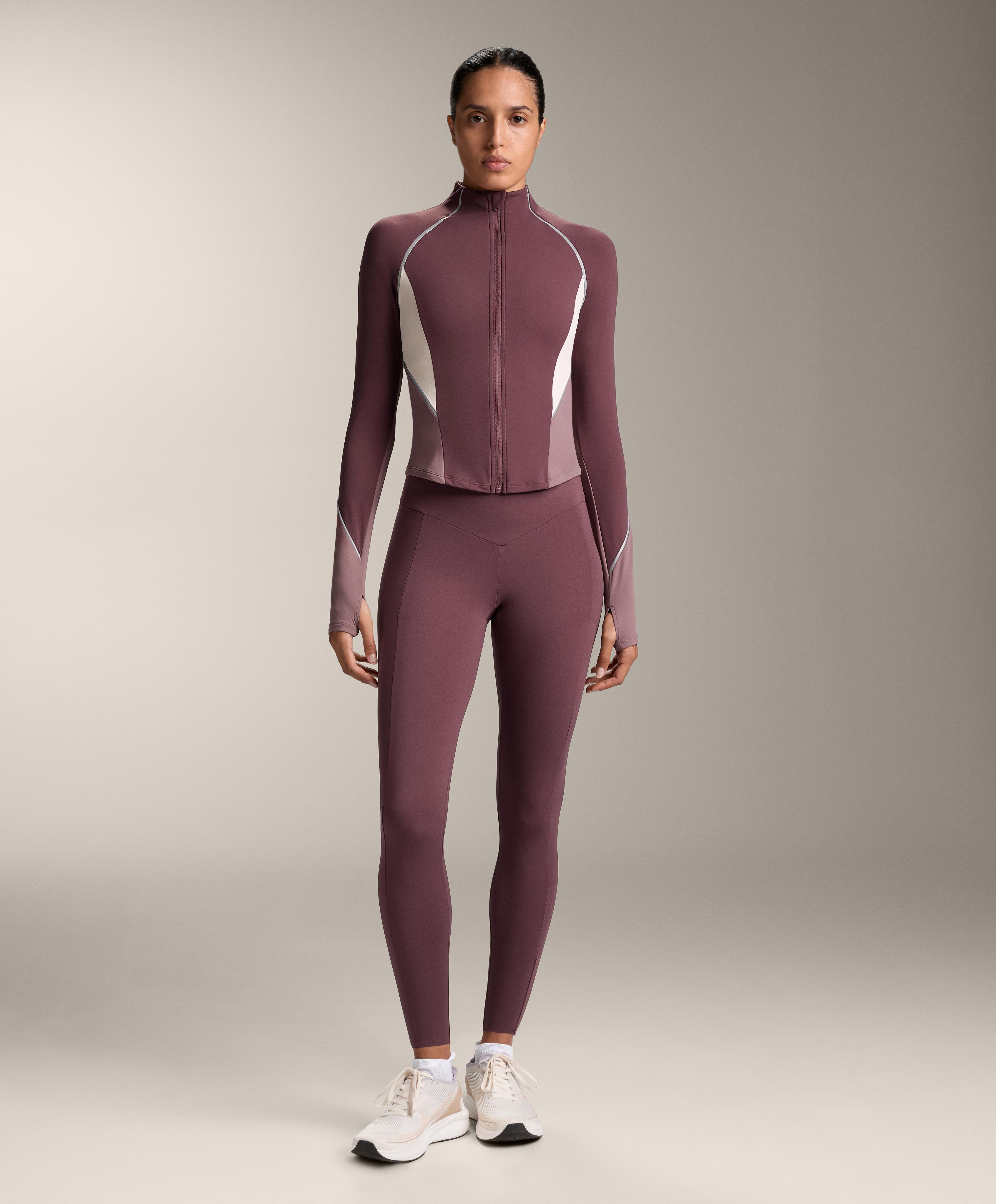 Комплект Total look running light warm світловідбиваючий бордовий з кишенею compressive
