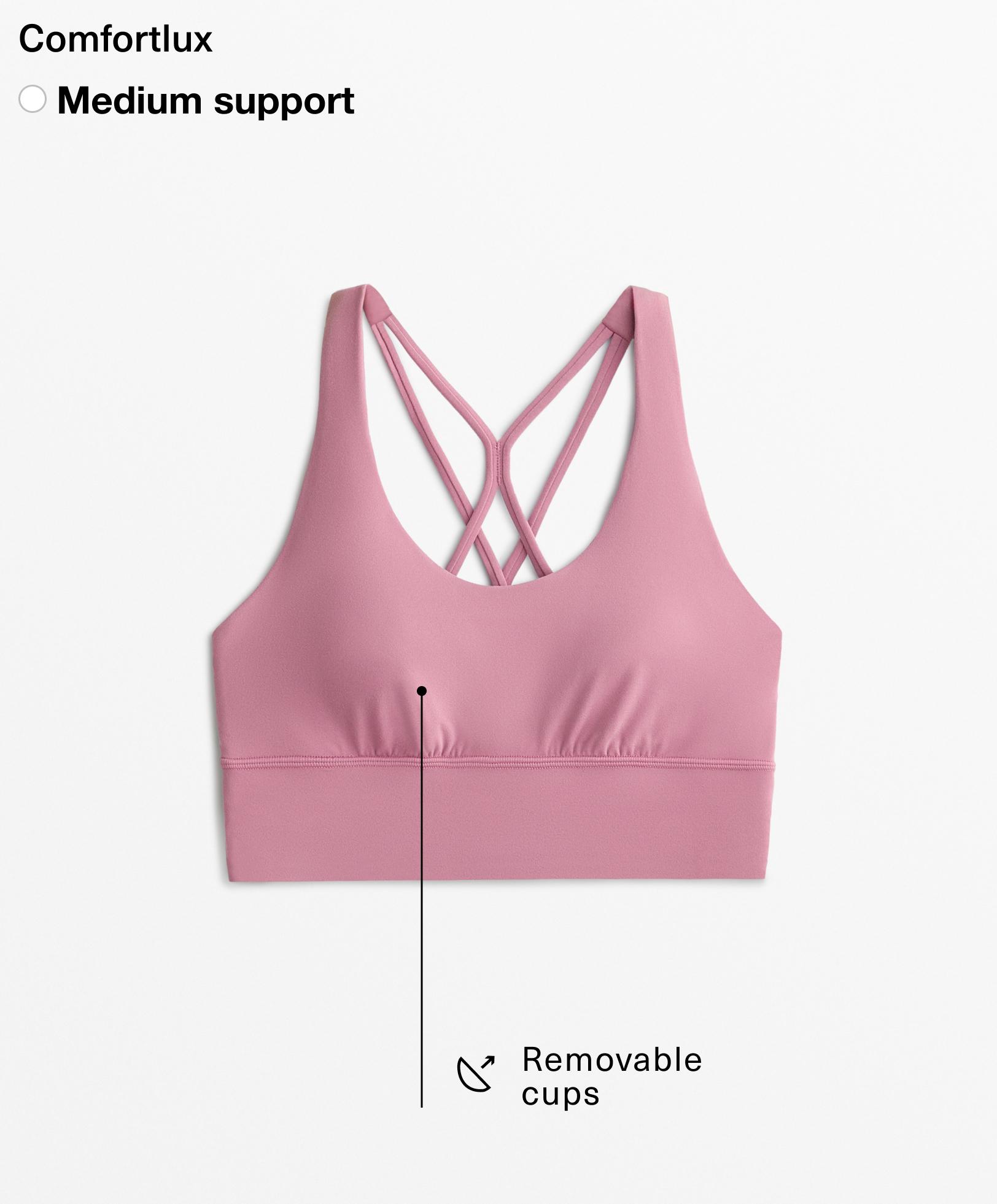 Medium-support comfortlux sports bra with cups