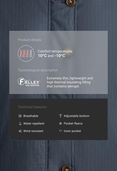 FELLEX® AEROGEL A-line canvas padded jacket — MAUVE-BLUE 2