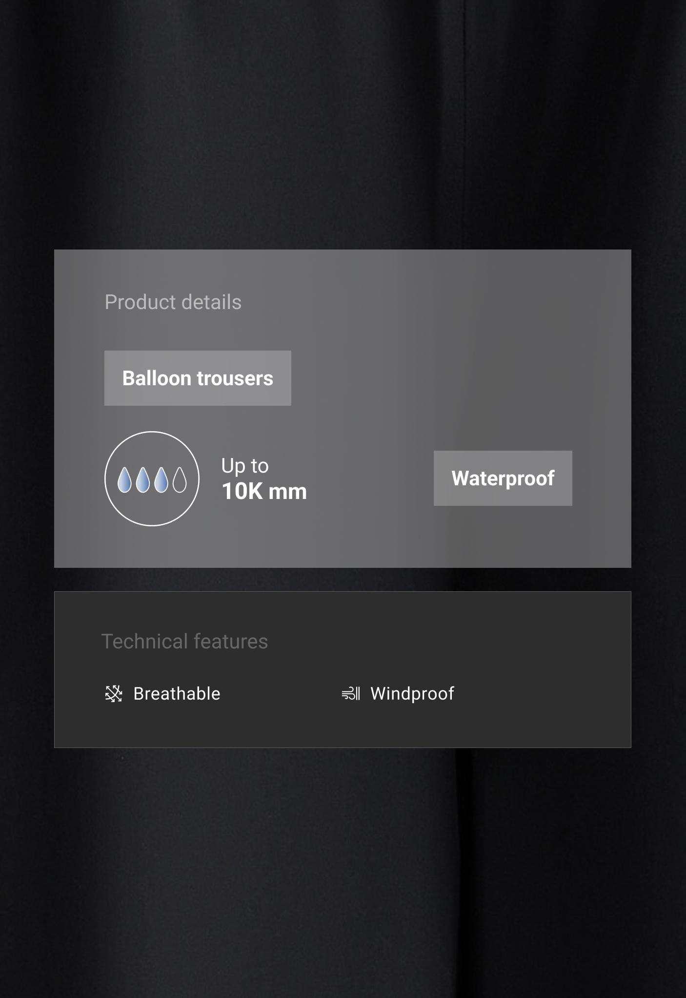 Voděodolné harémové kalhoty 10k
