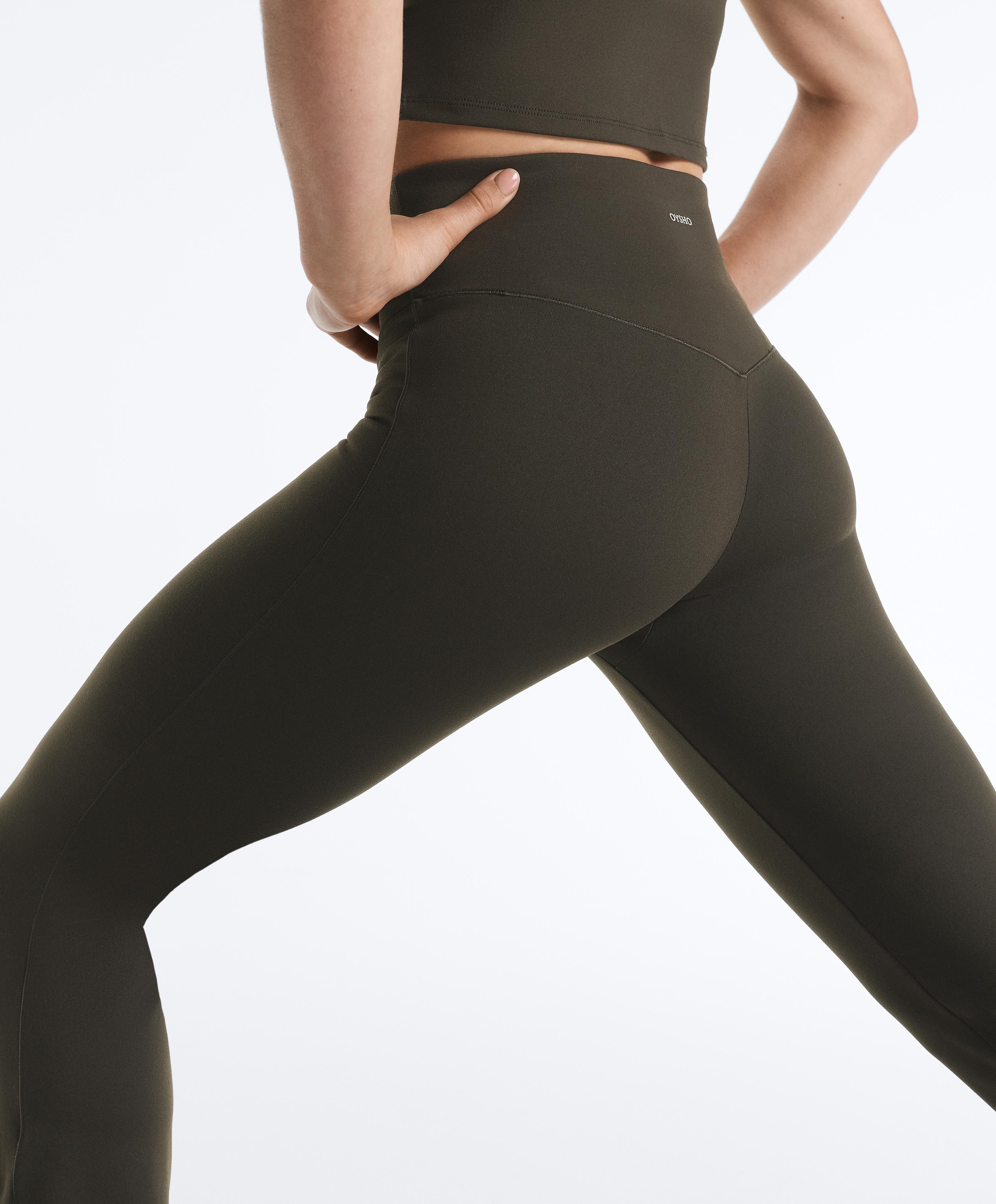 Evermove high rise flare trousers — BROWN