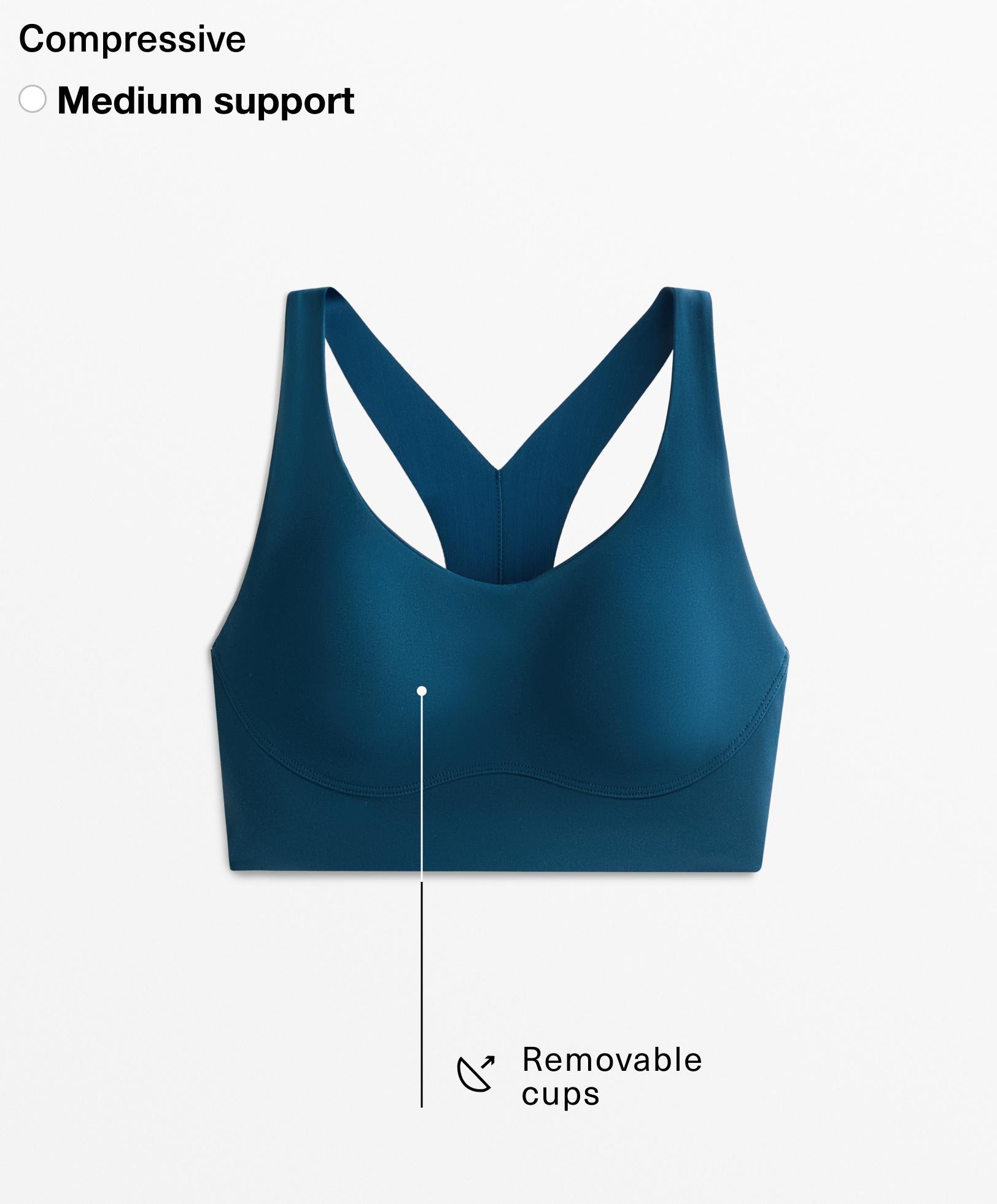 Medium-support compressive bra with cups