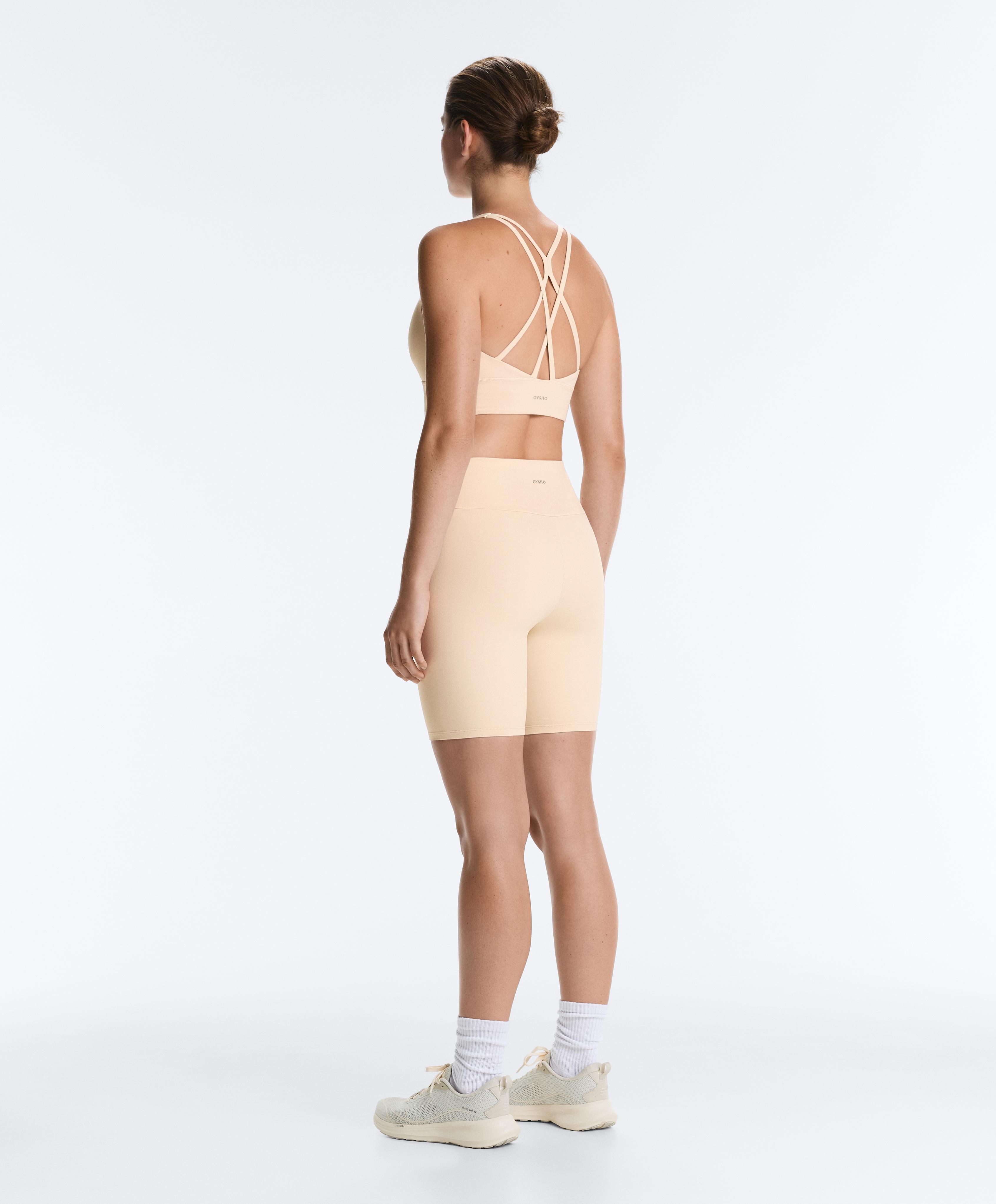 Comfortlux high-rise 20cm biker leggings — SAND