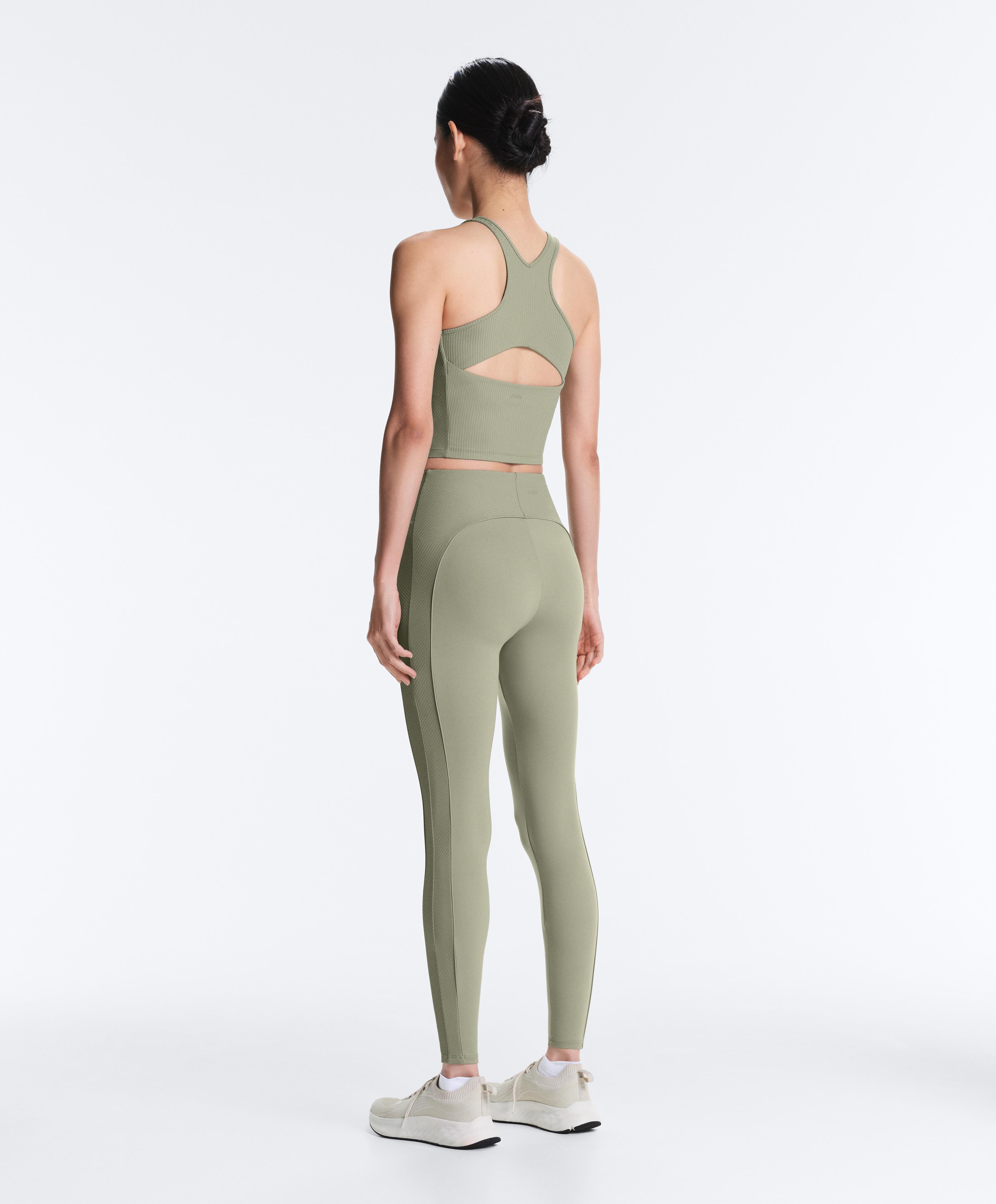 Rib Comfortlux halter tank top — PALE GREEN