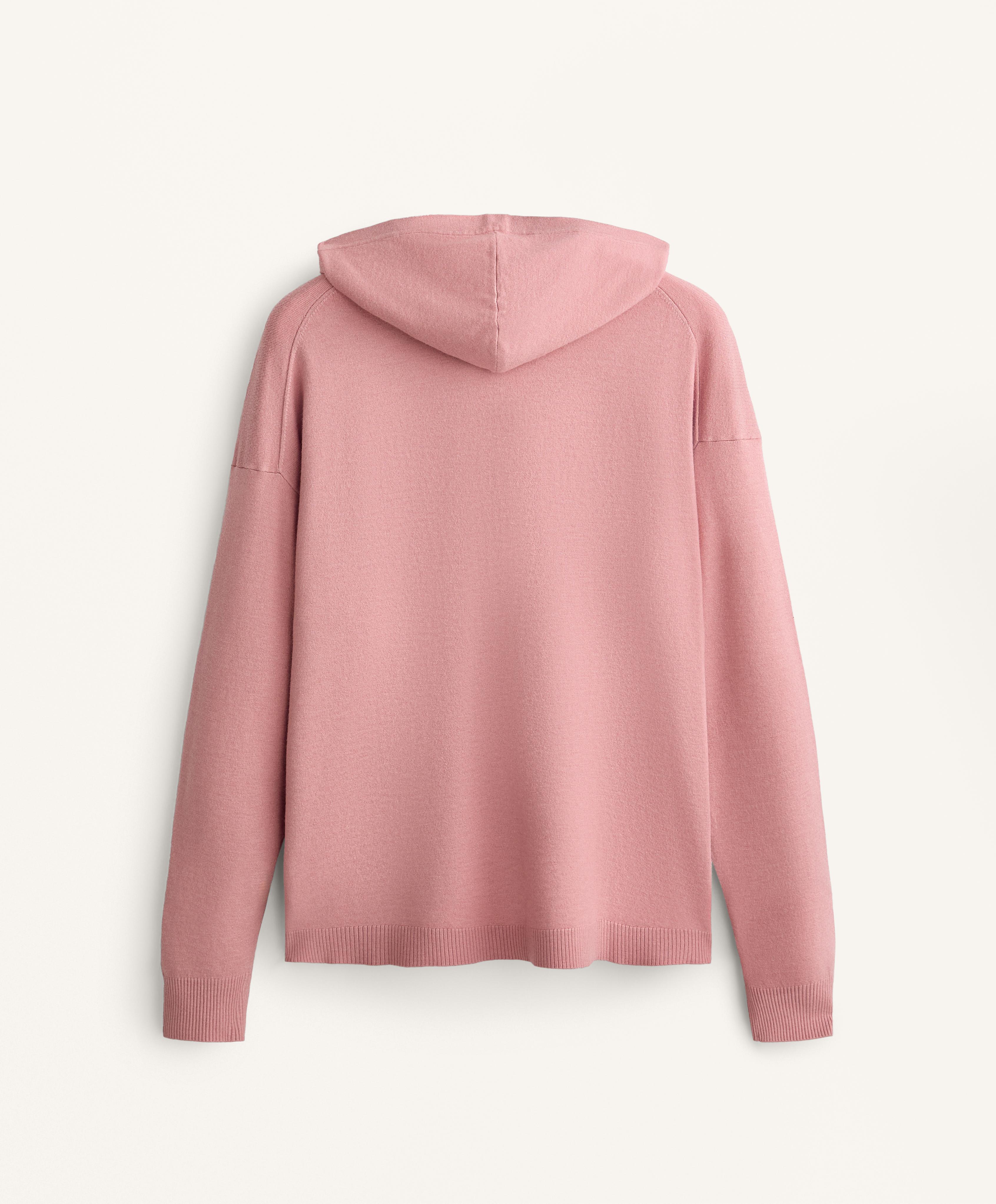 Long knit hooded jacket