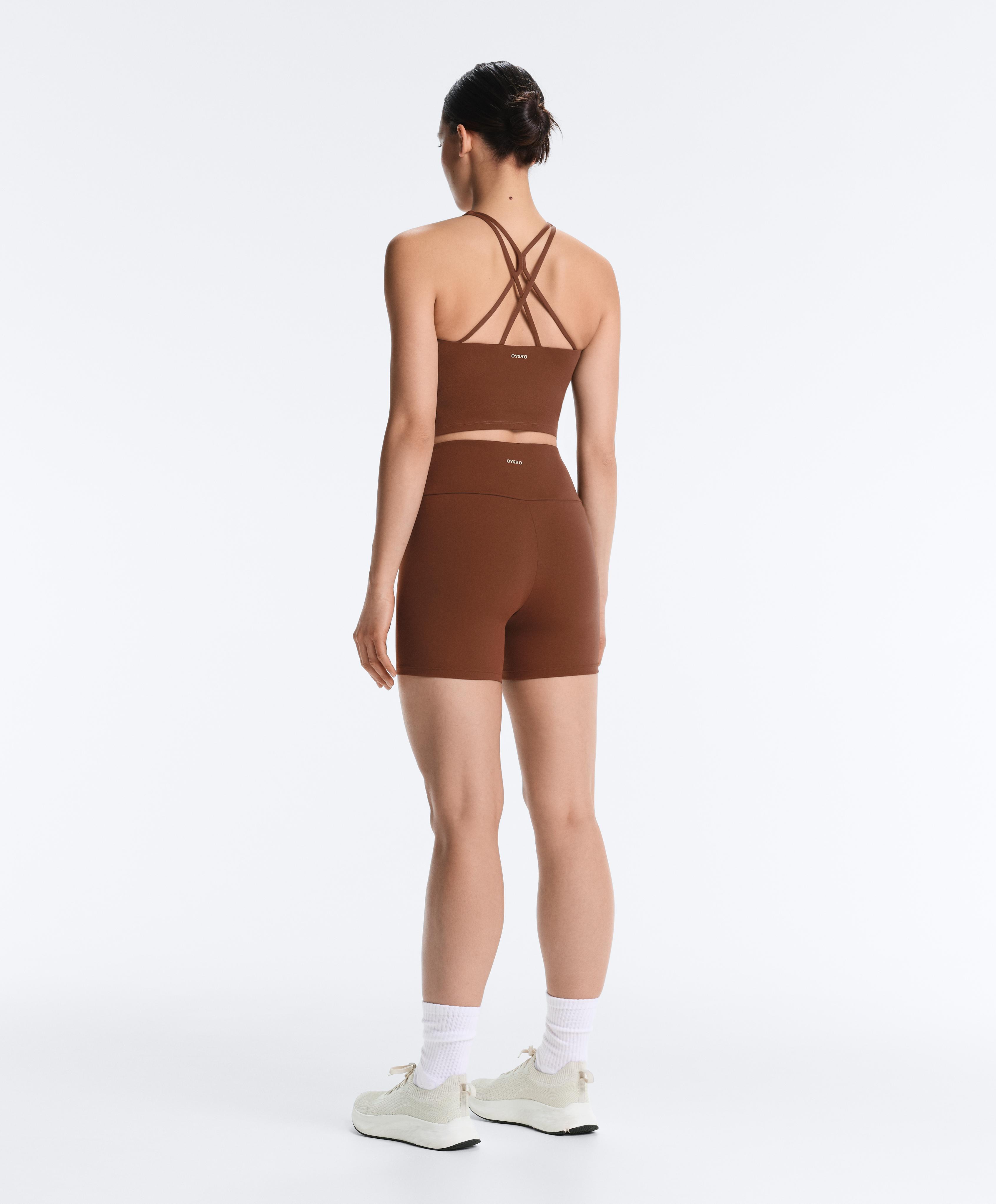 Comfortlux high-waisted 10cm hot pants — COFFEE