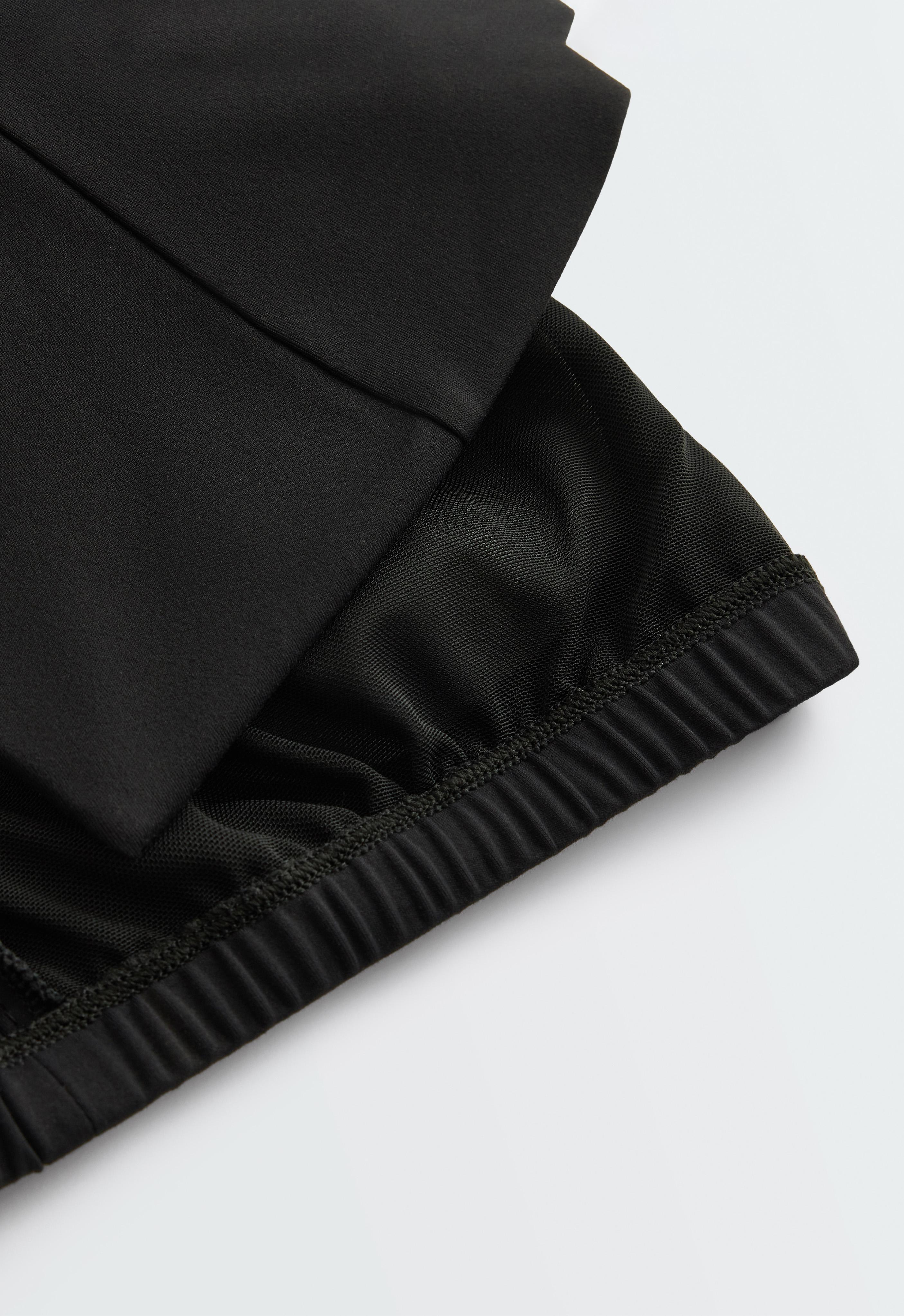Comfortlux long mandarin collar tank top — BLACK