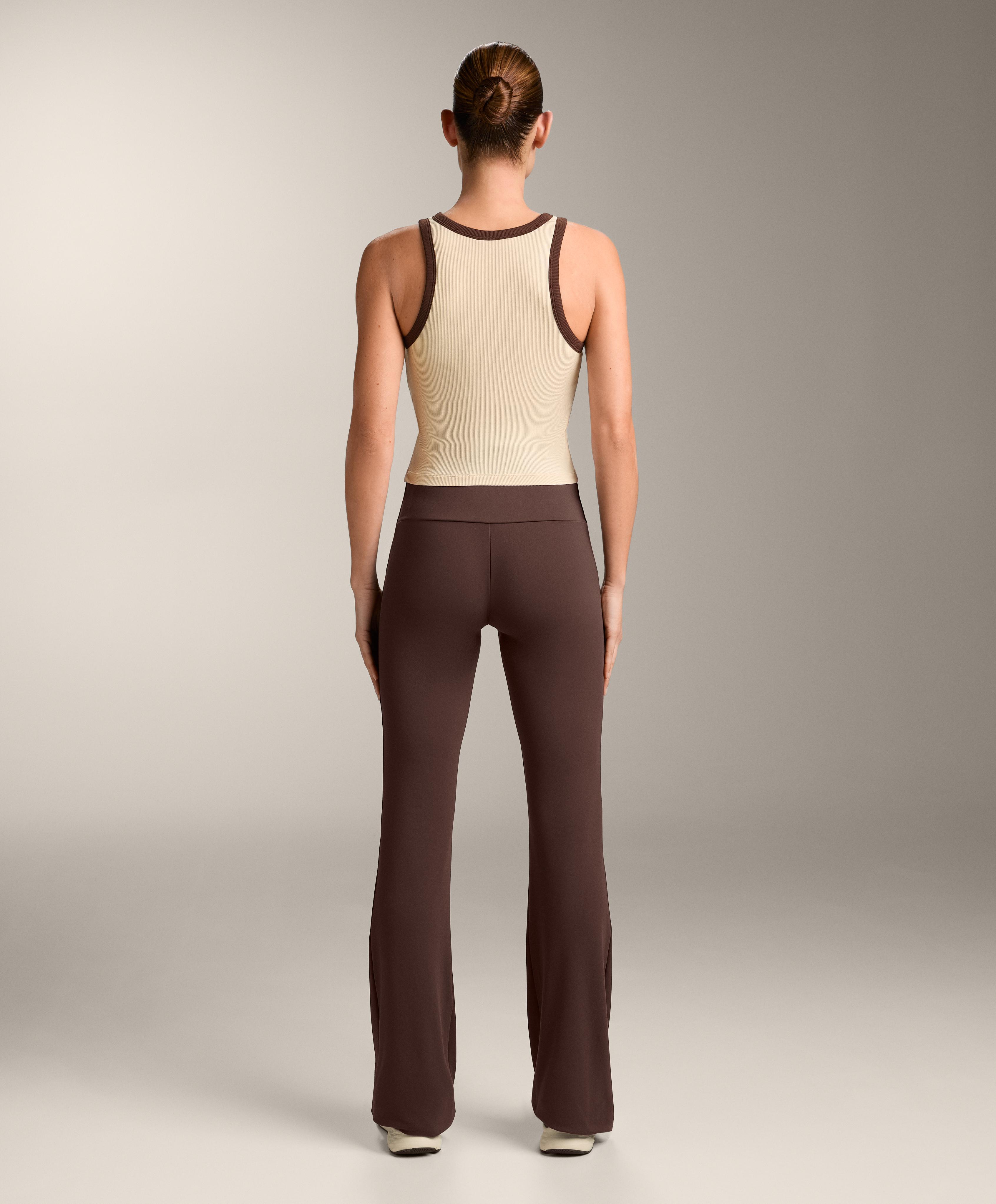 Rib modal blend long tank top — VANILLA
