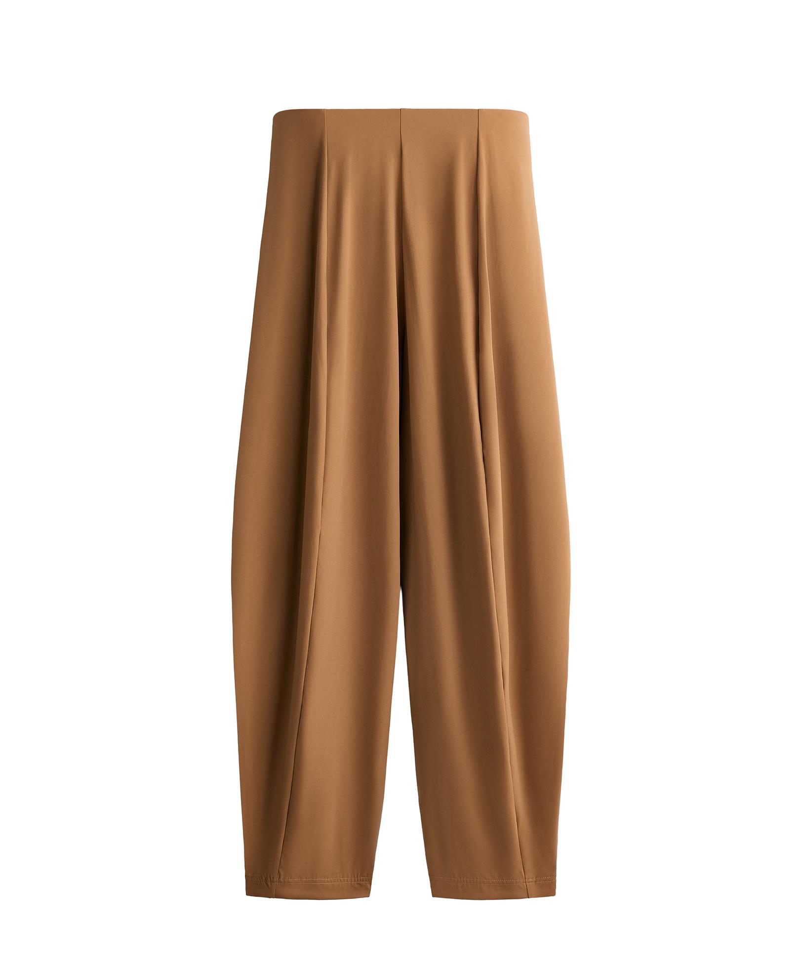 Light Touch high-rise long Barrel trousers — TOFFEE