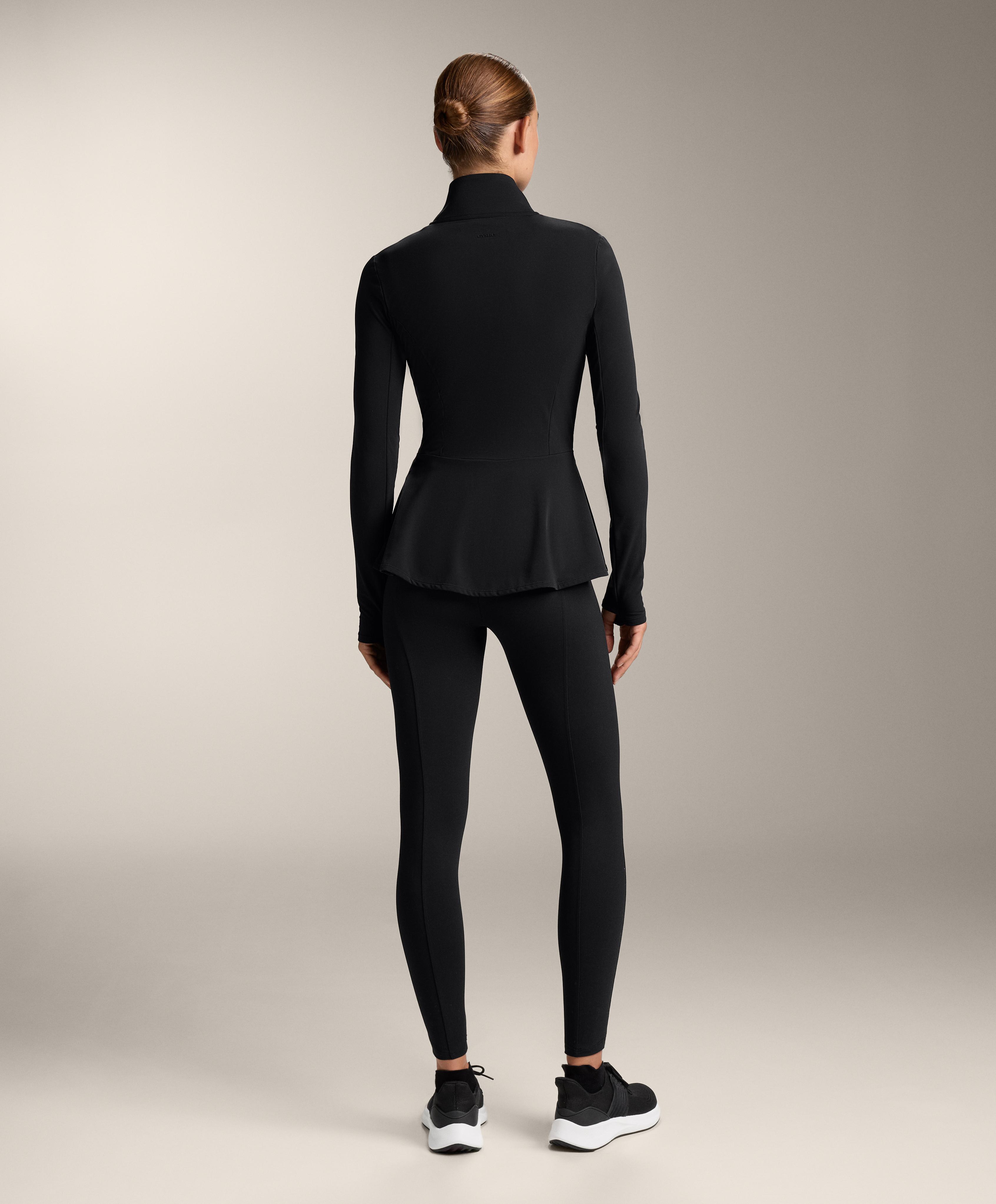 Total look Running light warm black peplum with evermove nerve - Sale