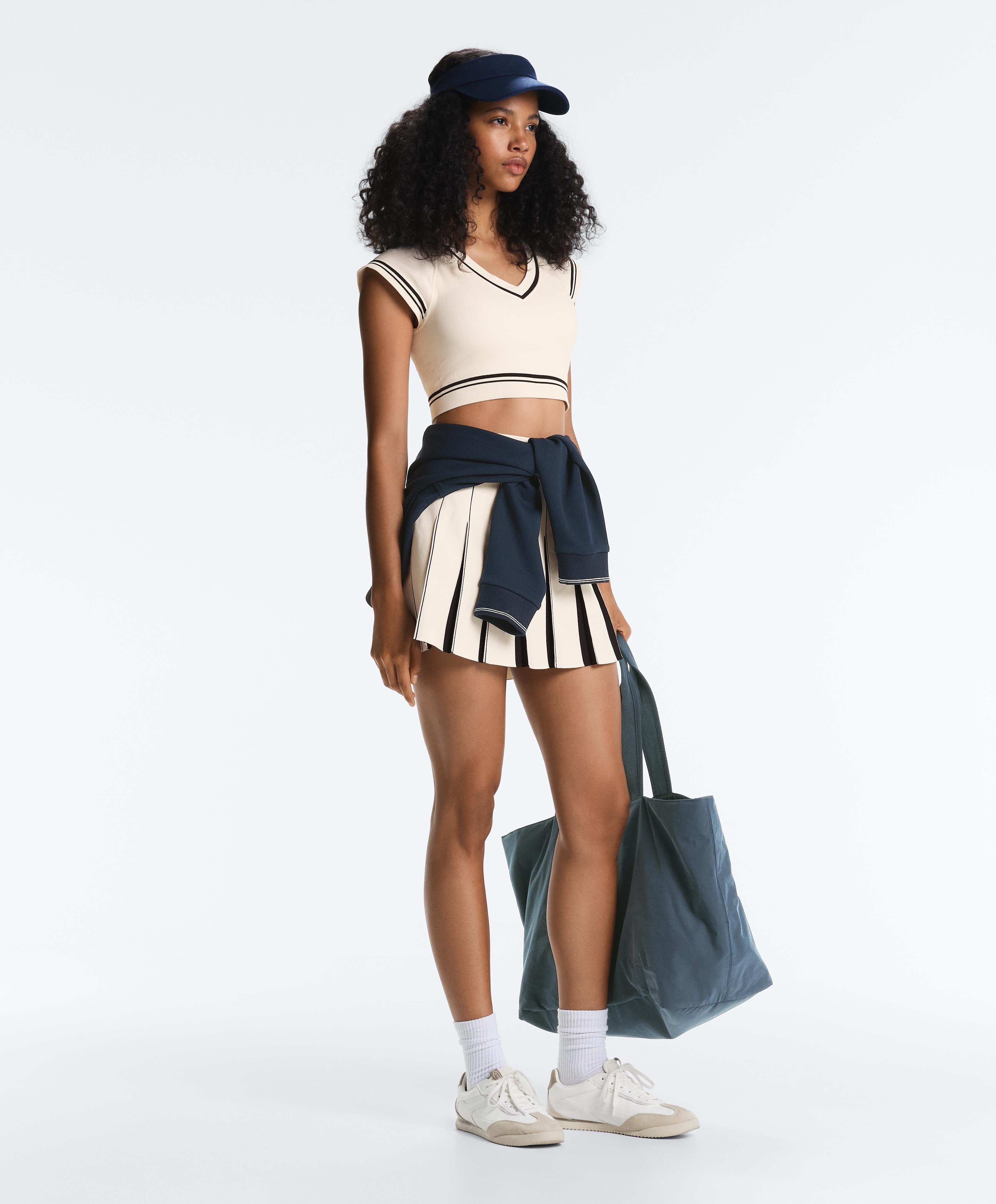 Seamless short-sleeved T-shirt — PALE ECRU
