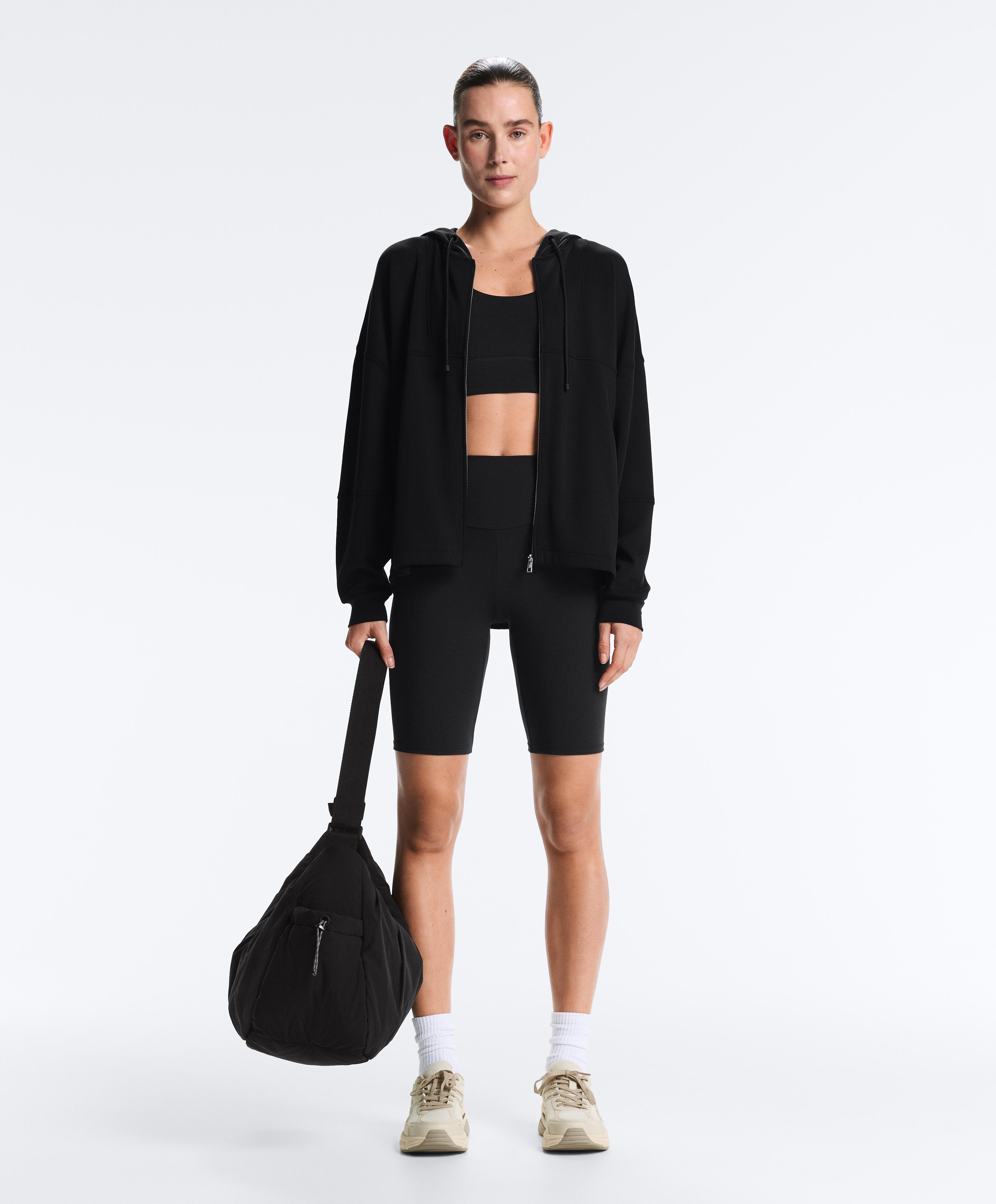 Comfortlux high-waisted 25cm biker leggings — BLACK